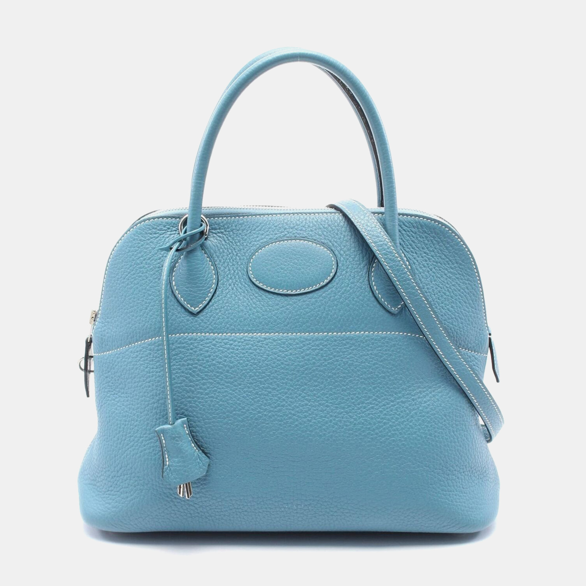 

Hermes Blue Jean Taurillon Clemence Bolide 31 Shoulder Hand Bag