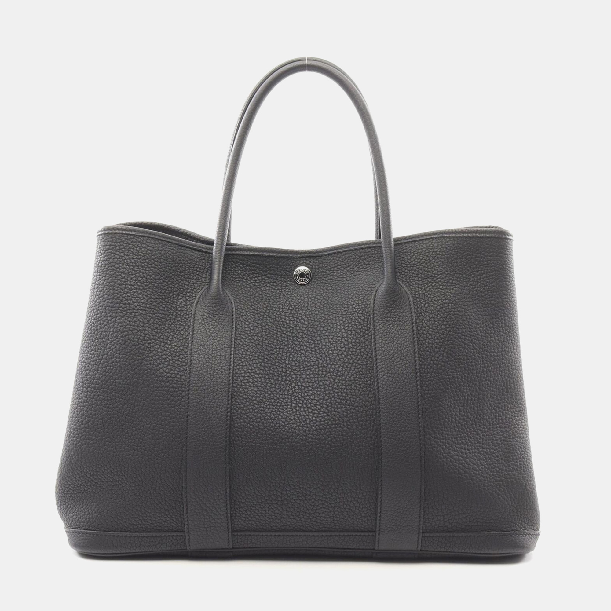 

Hermes Black Vache Country Leather Garden Party 36 Tote Bag