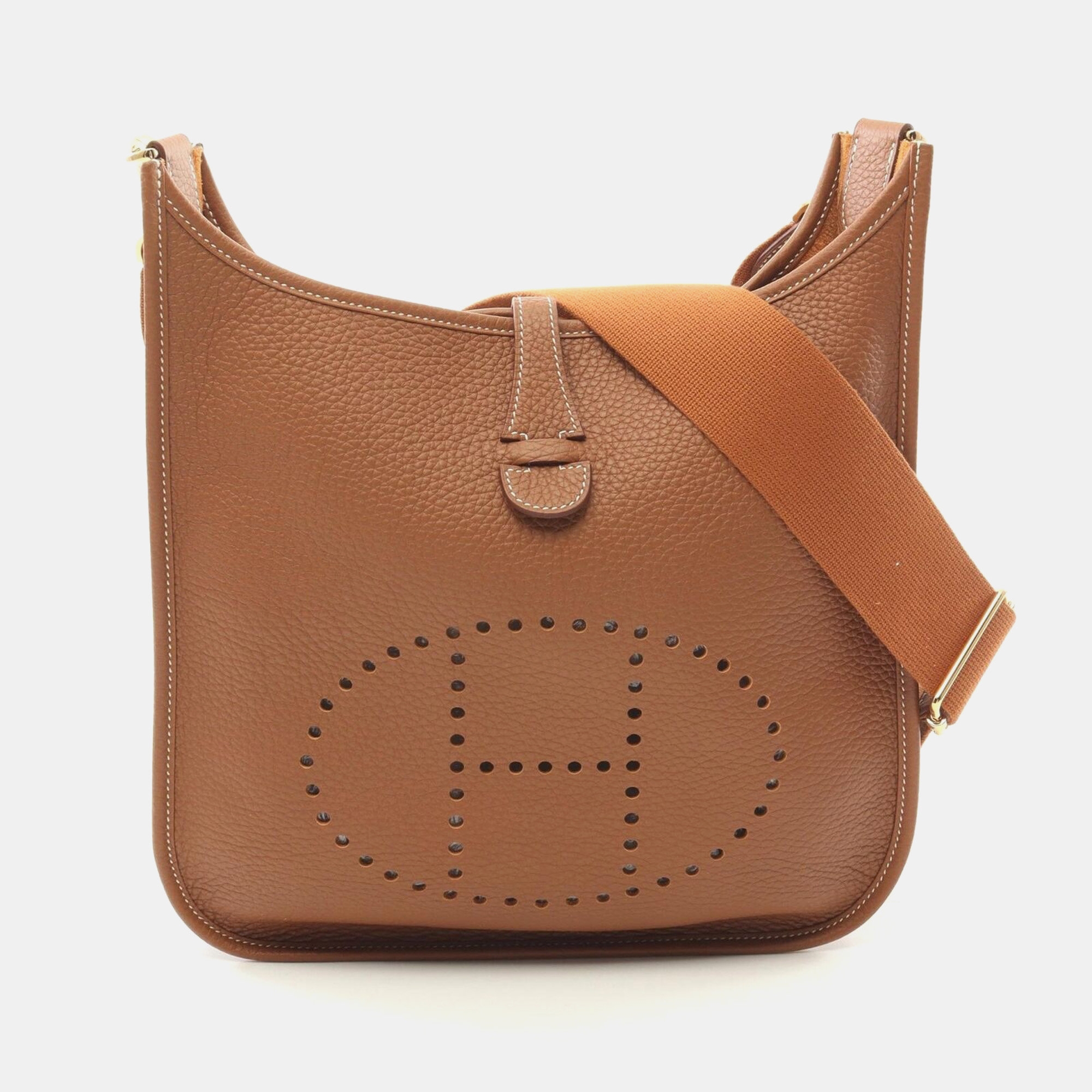 

Hermes Gold Taurillon Clemence Evelyne 3 Pm Shoulder Crossbody Bag