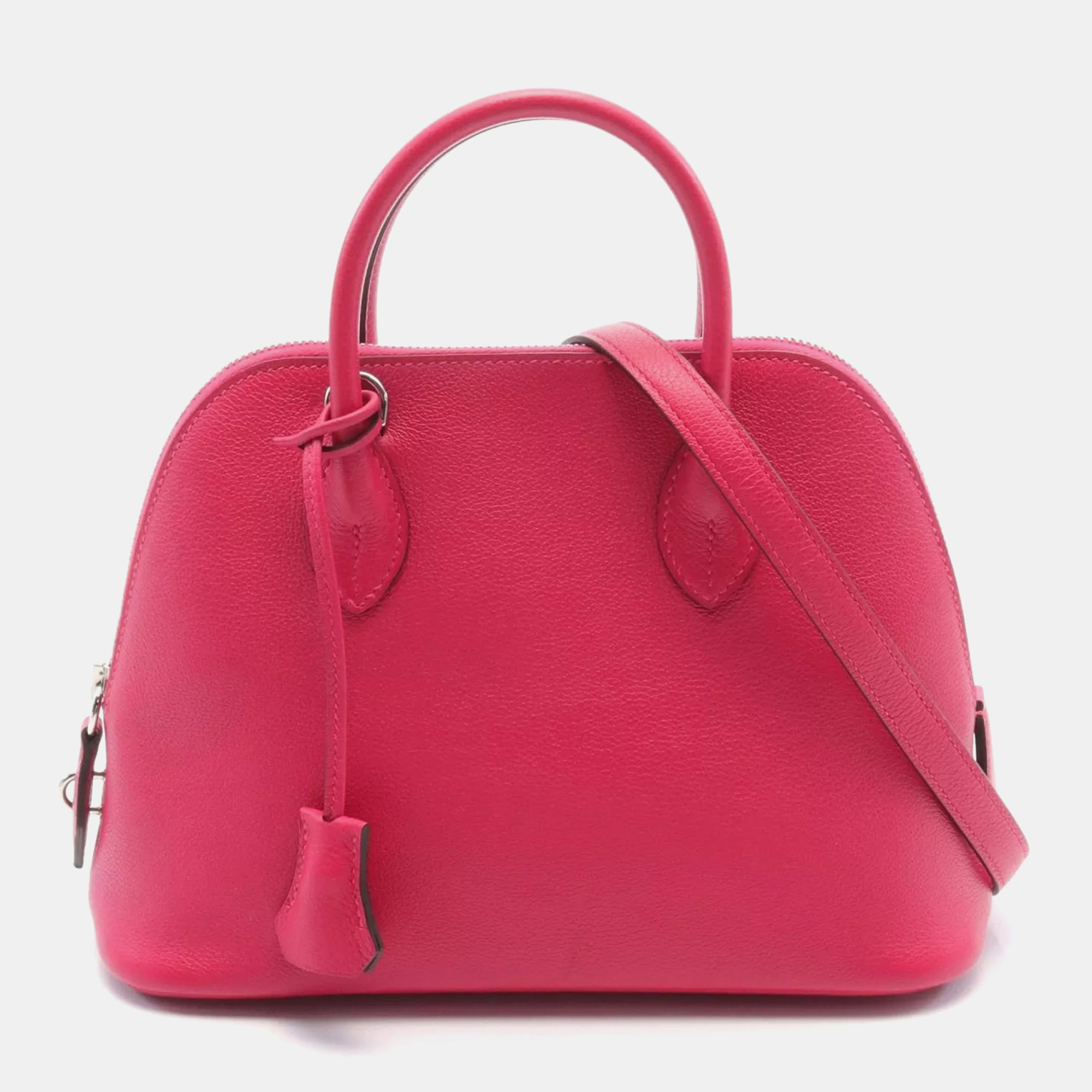 

Hermes Framboise Evercolor Leather Bolide 1923 25 Verso Shoulder Bag, Pink