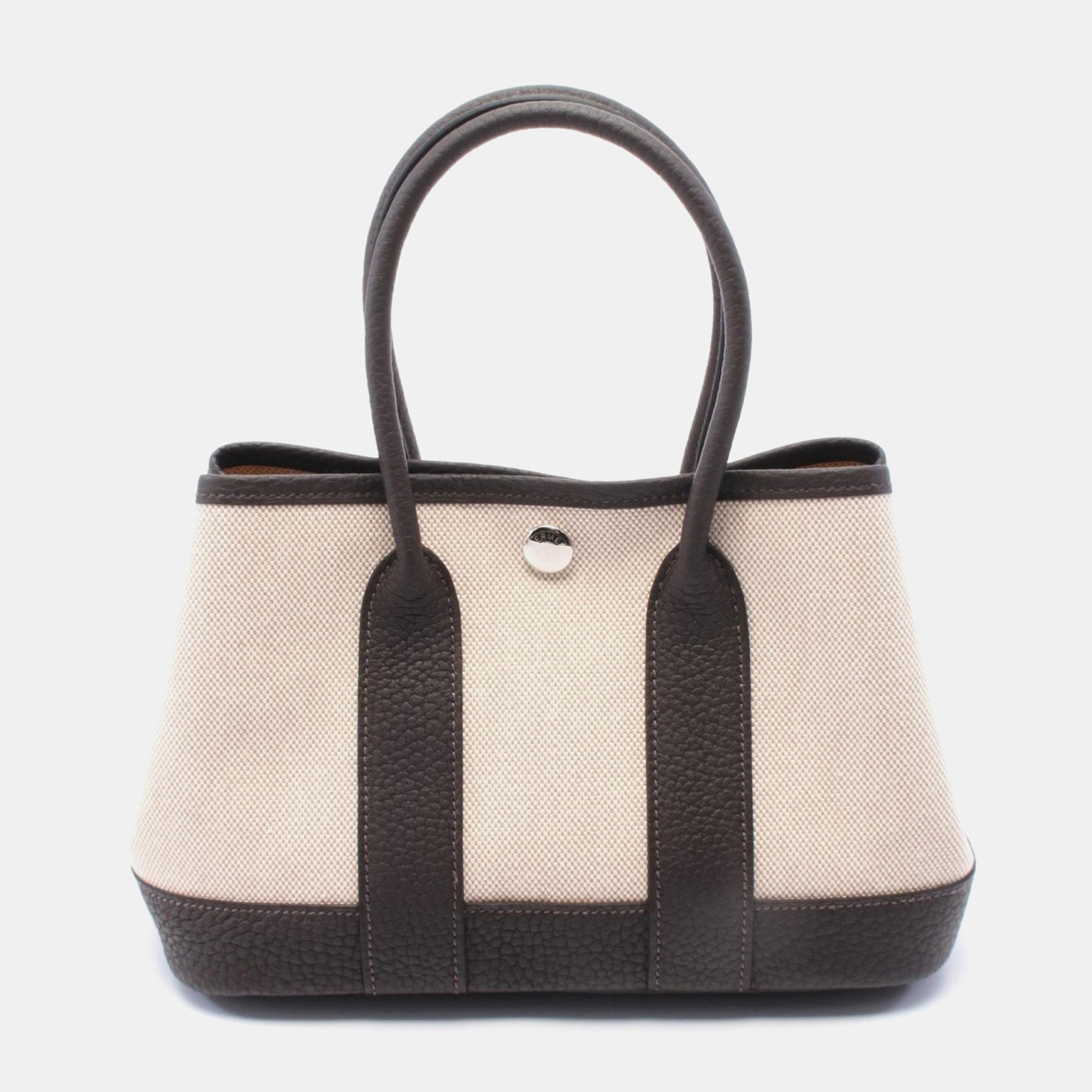 

Hermes Neo Garden 23 Tote Hand Bag Toile H Leather Shw, Beige