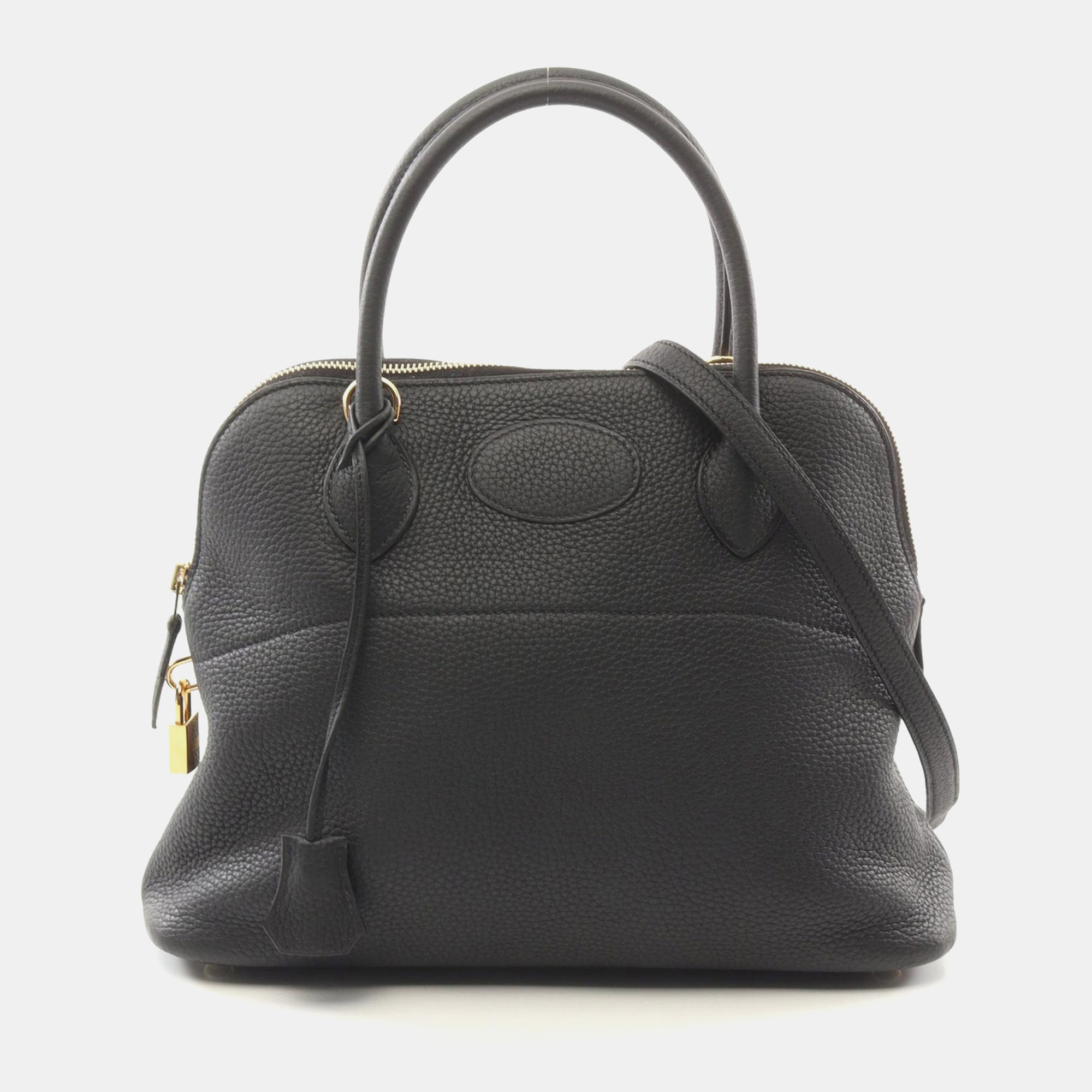 

Hermes Black Taurillon Clemence Leather Bolide 31 Handbag