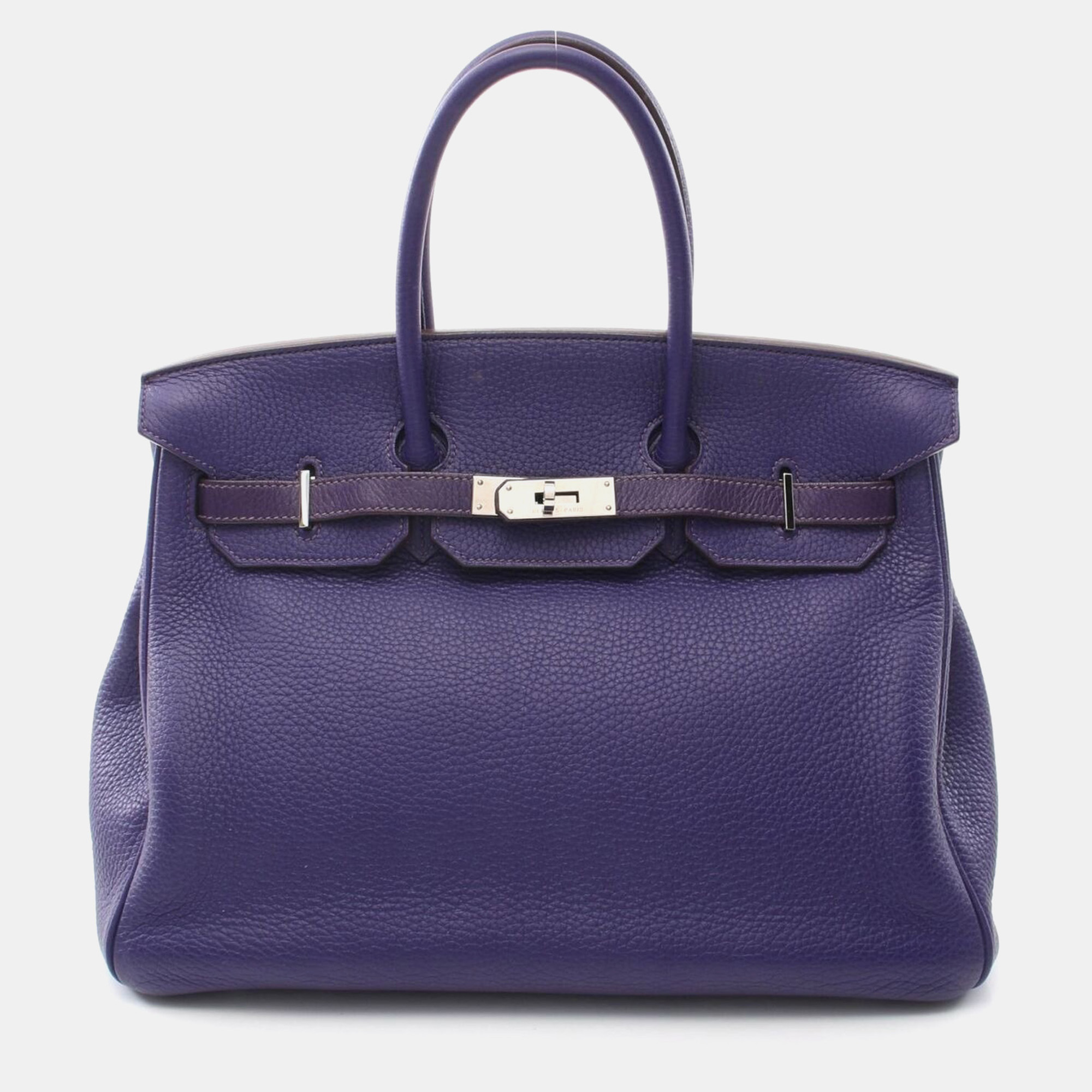 

Hermes Purple Iris Togo Leather Birkin 35 Handbag SHW