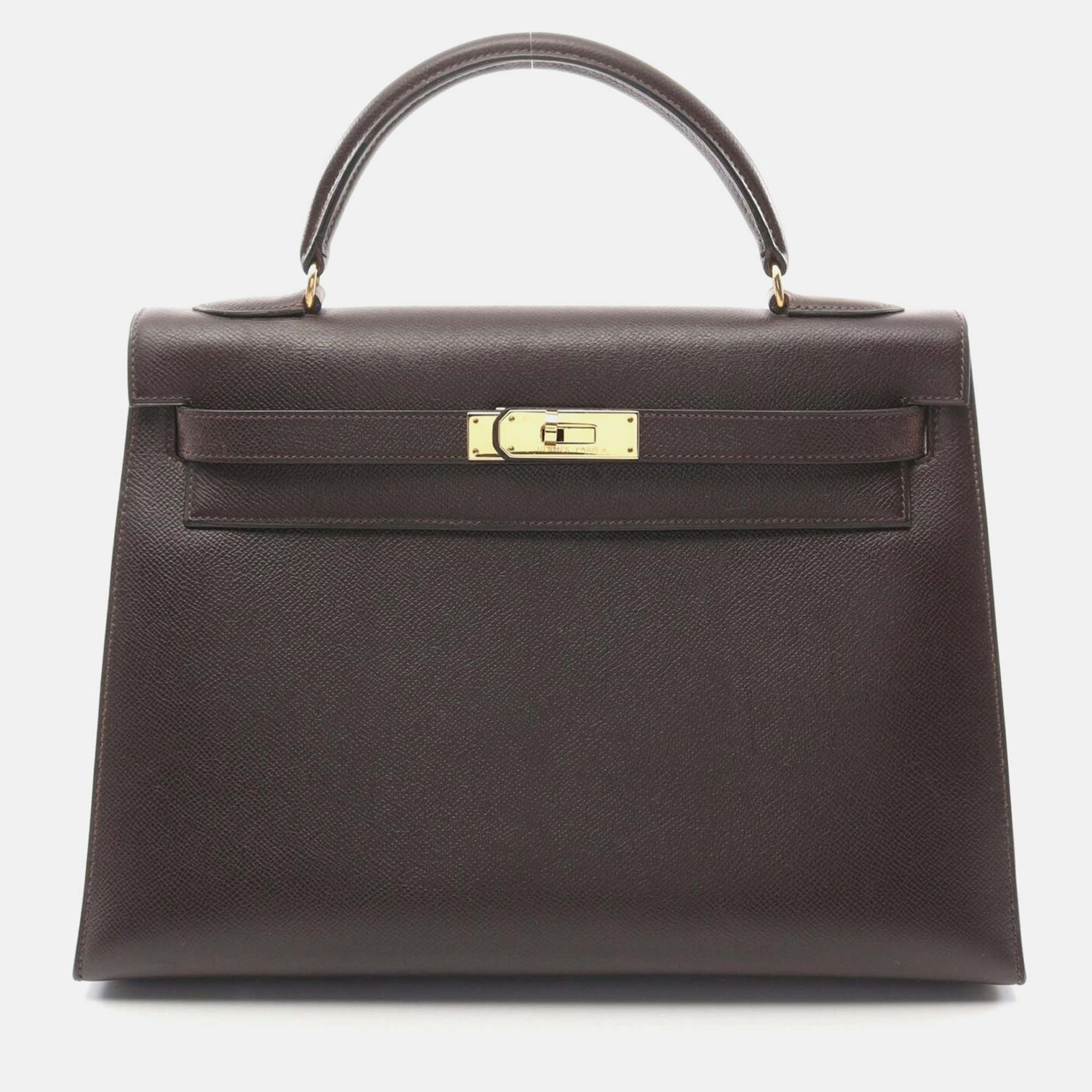 

Hermes Evennes Courchevel Kelly 32 Shoulder Bag GHW, Brown