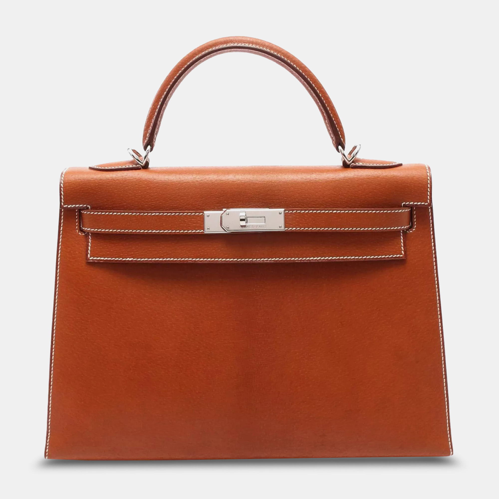 

Hermes Brown Gold Pig Leather Kelly 32 Handbag