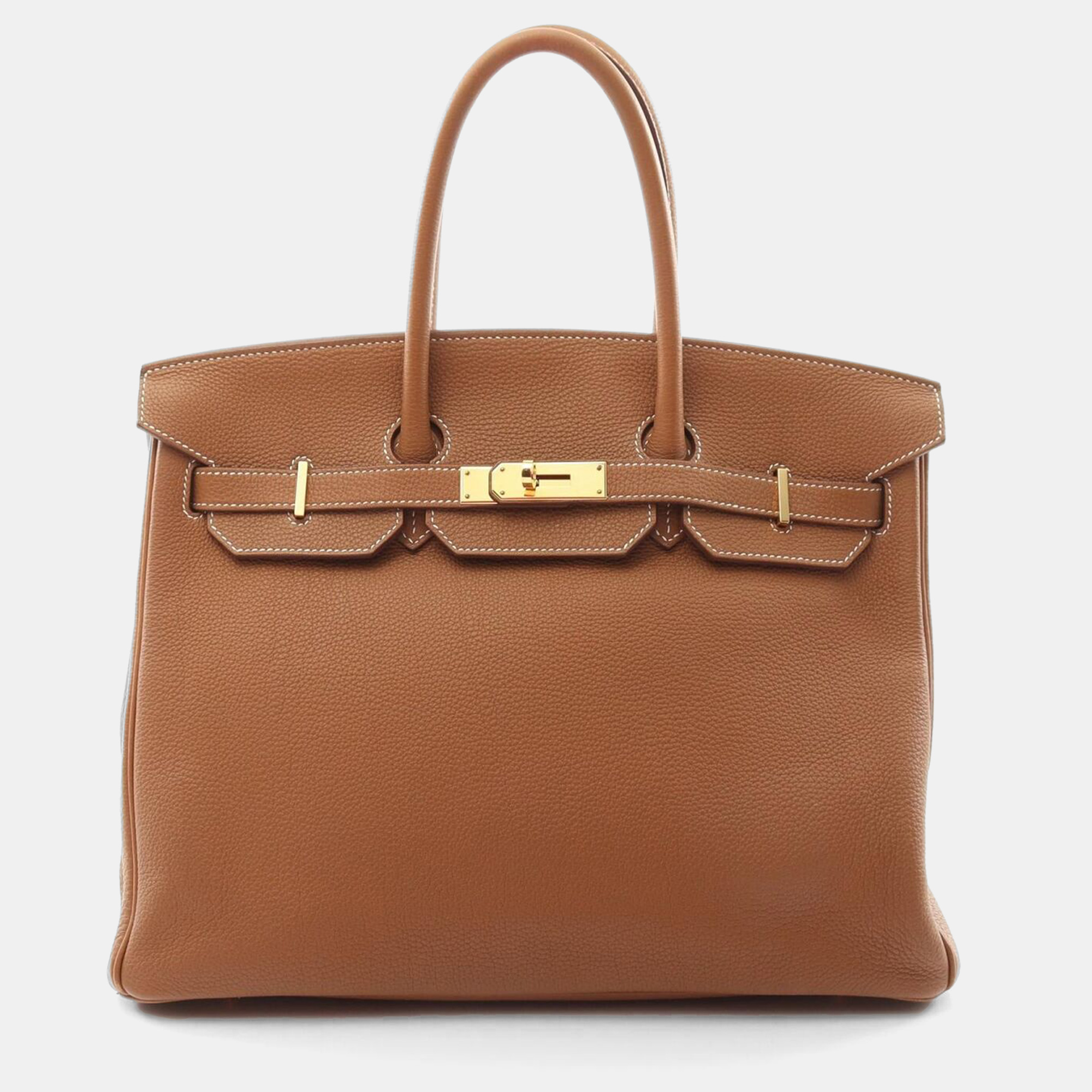 

Hermes Brown Gold Togo Leather Birkin 35 Handbag