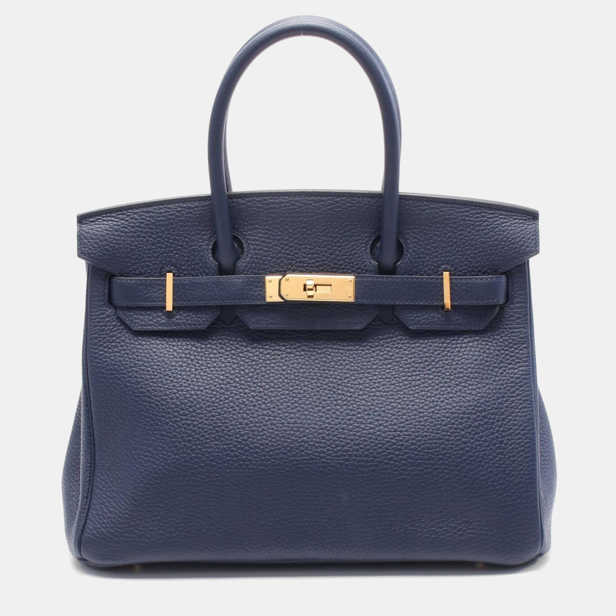 

Hermes Blue Roy Taurillon Clemence Birkin 30 Verso Handbag GHW