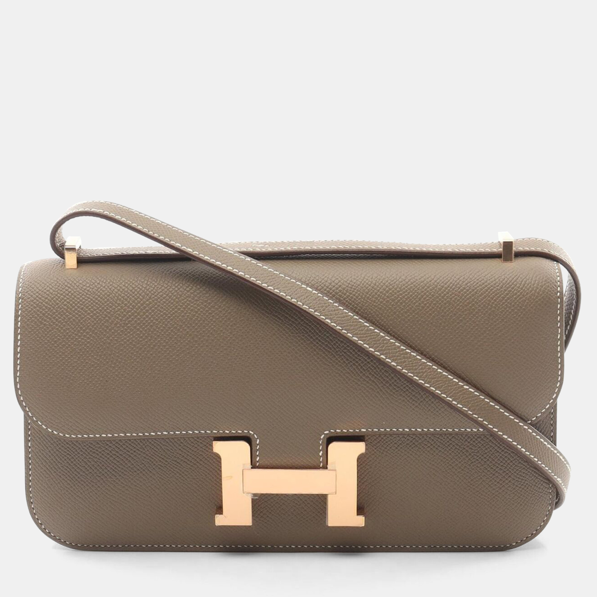 

Hermes Etoupe Grey Epsom Leather Constance Elan Shoulder Bag