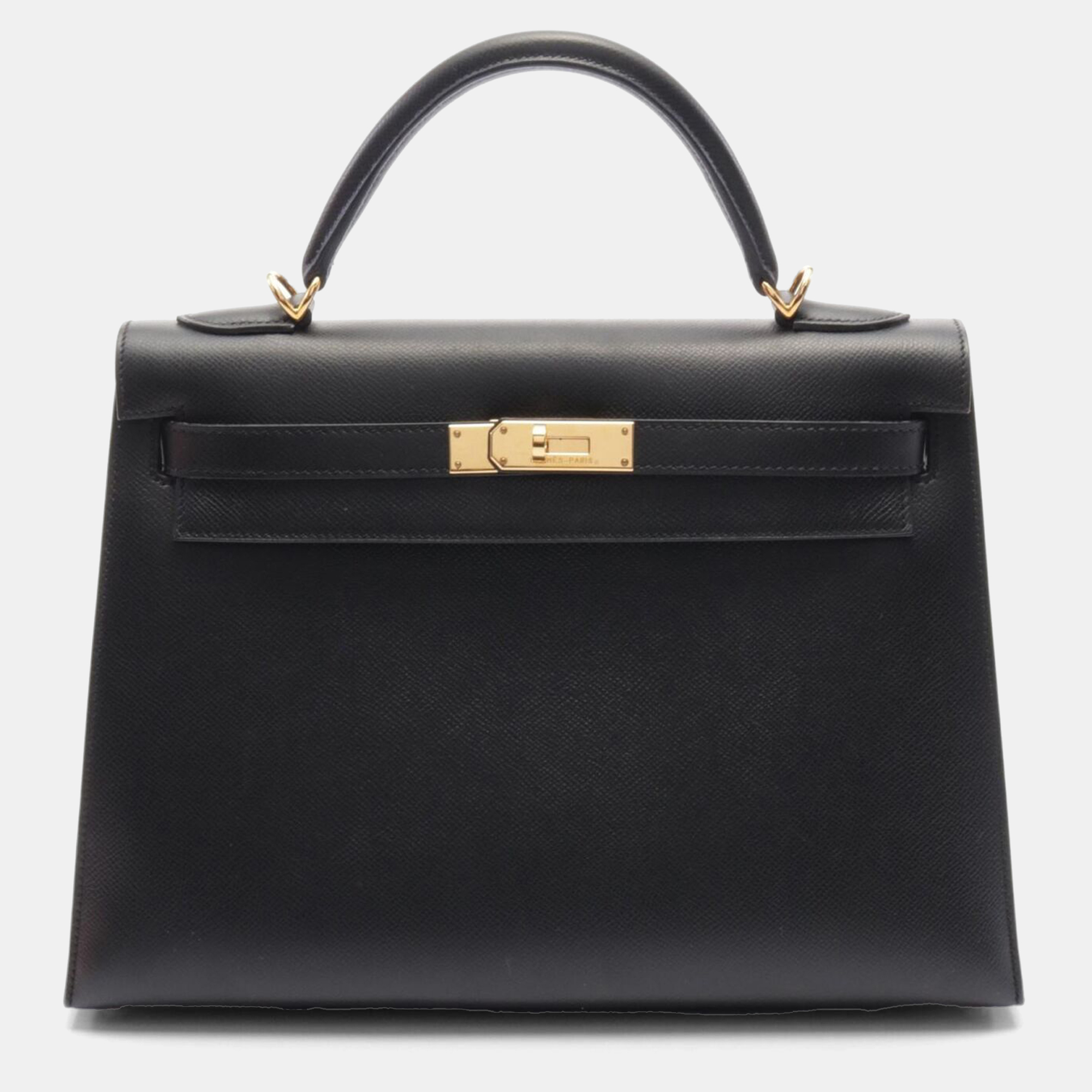 

Hermes Black Epsom Leather Kelly 32 Handbag