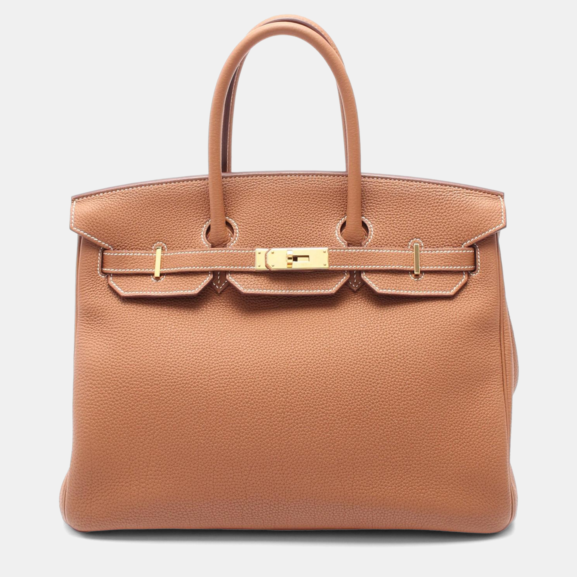 

Hermes Gold Brown Togo Leather Birkin 35 Handbag