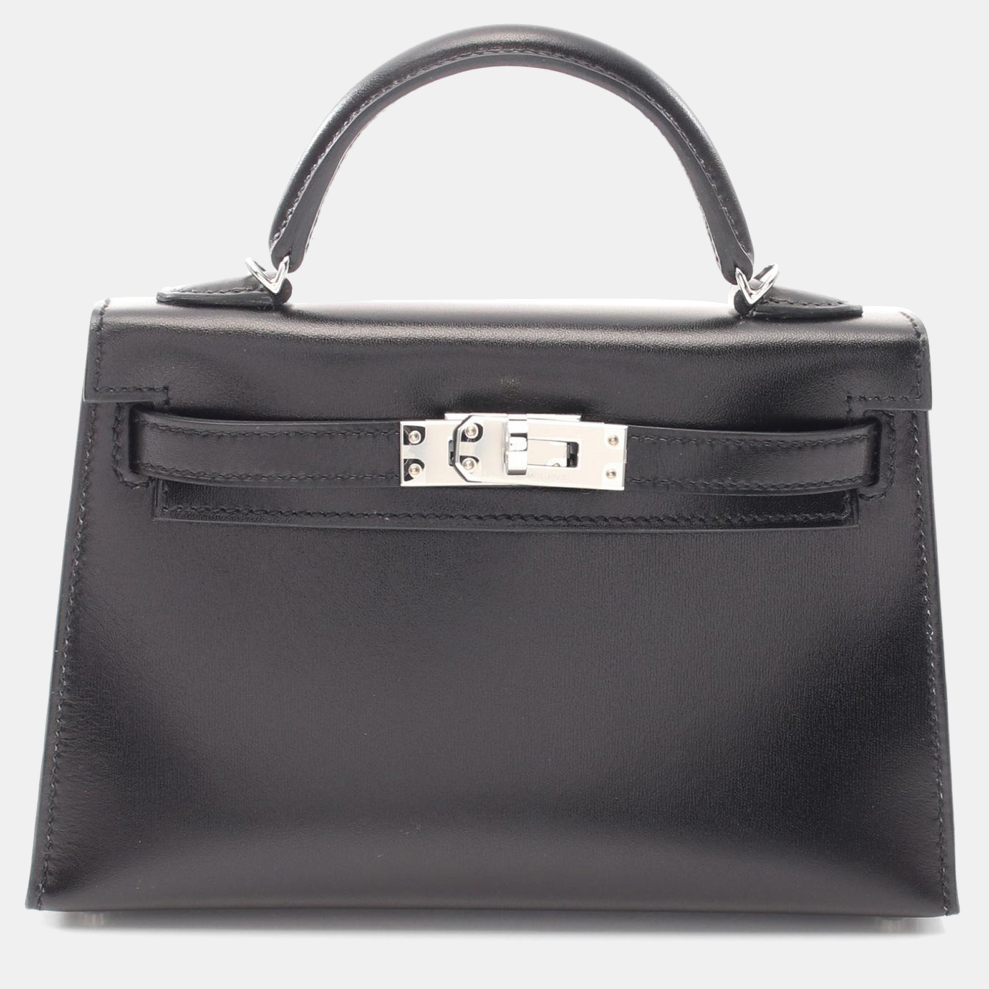 

Hermes Black Box Calf Leather Mini Kelly Shoulder Bag