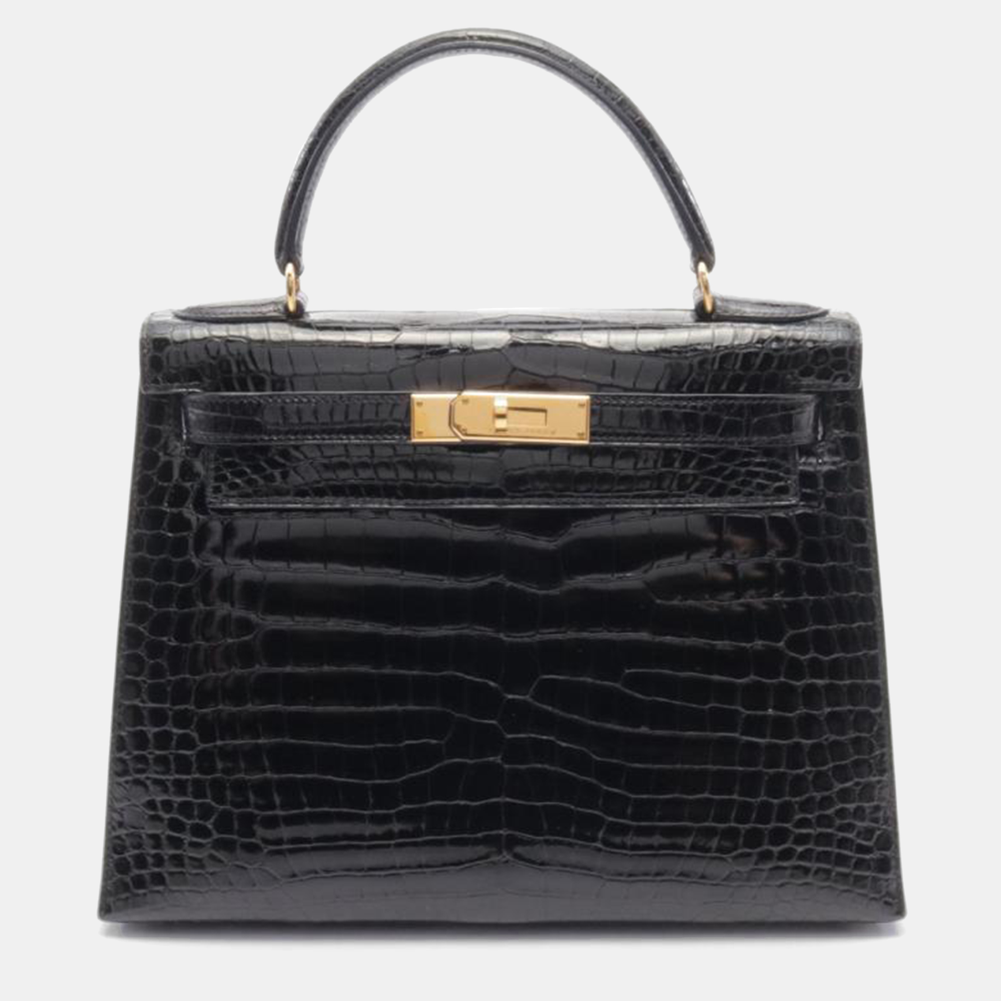 

Hermes Black Porosus Crocodile Kelly 28 Bag