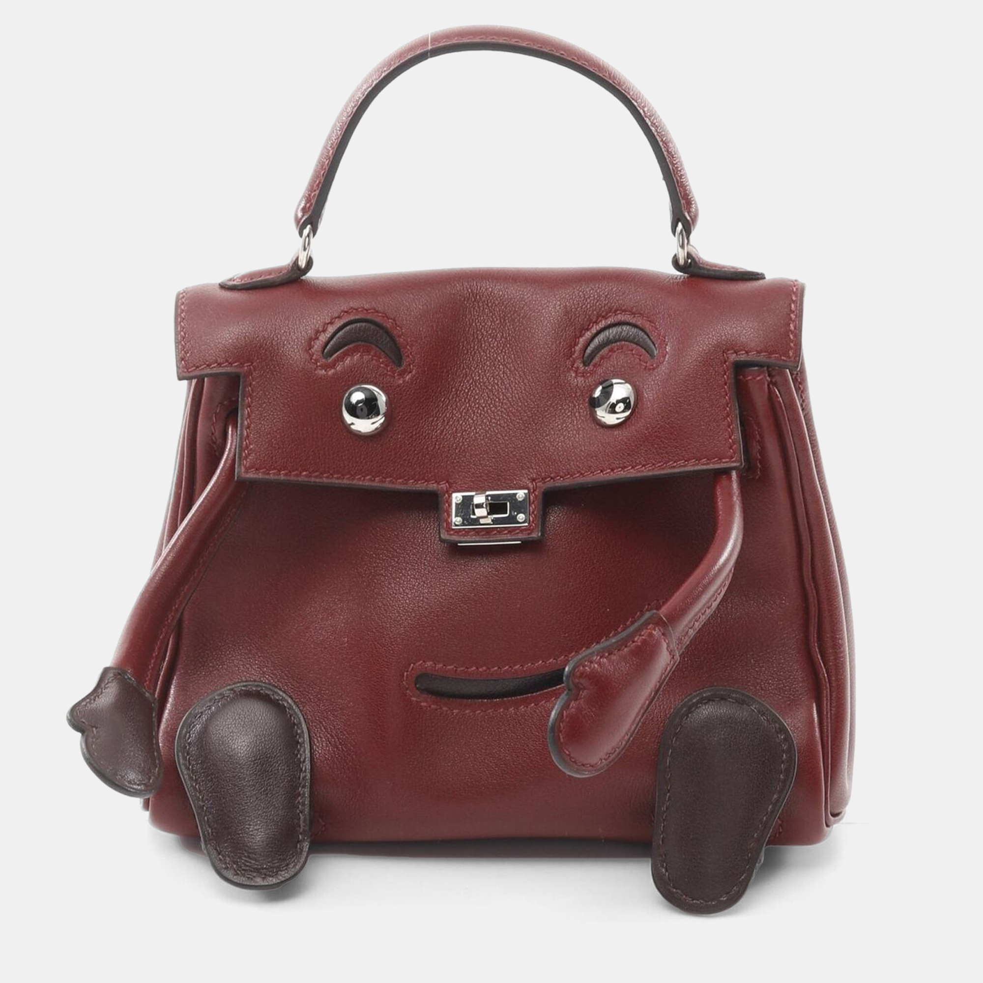 

Hermes Rouge H D Swift Leather Kelly Doll Handbag SHW, Red