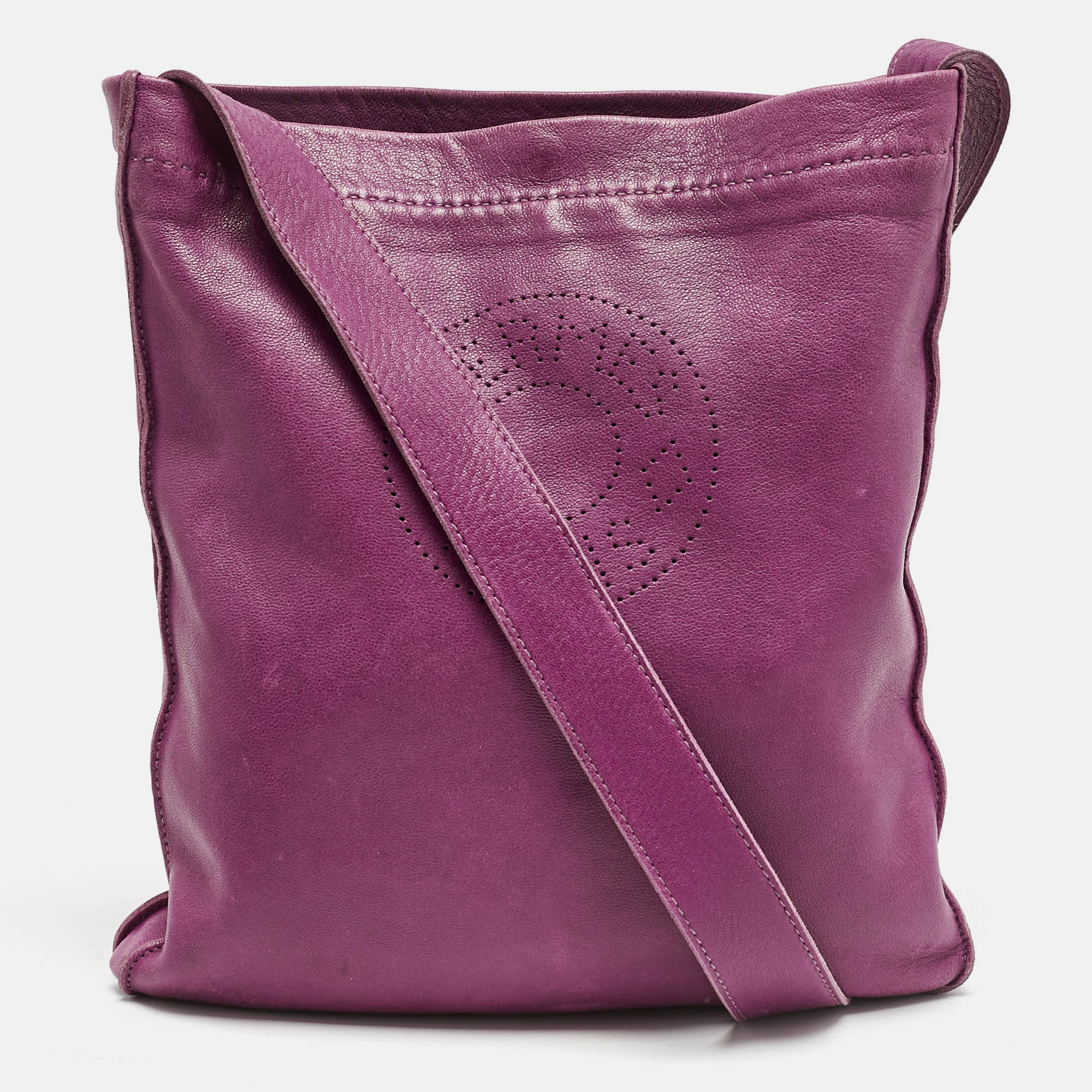 

Hermes Ultraviolet Leather Clou de Selle Bag, Purple