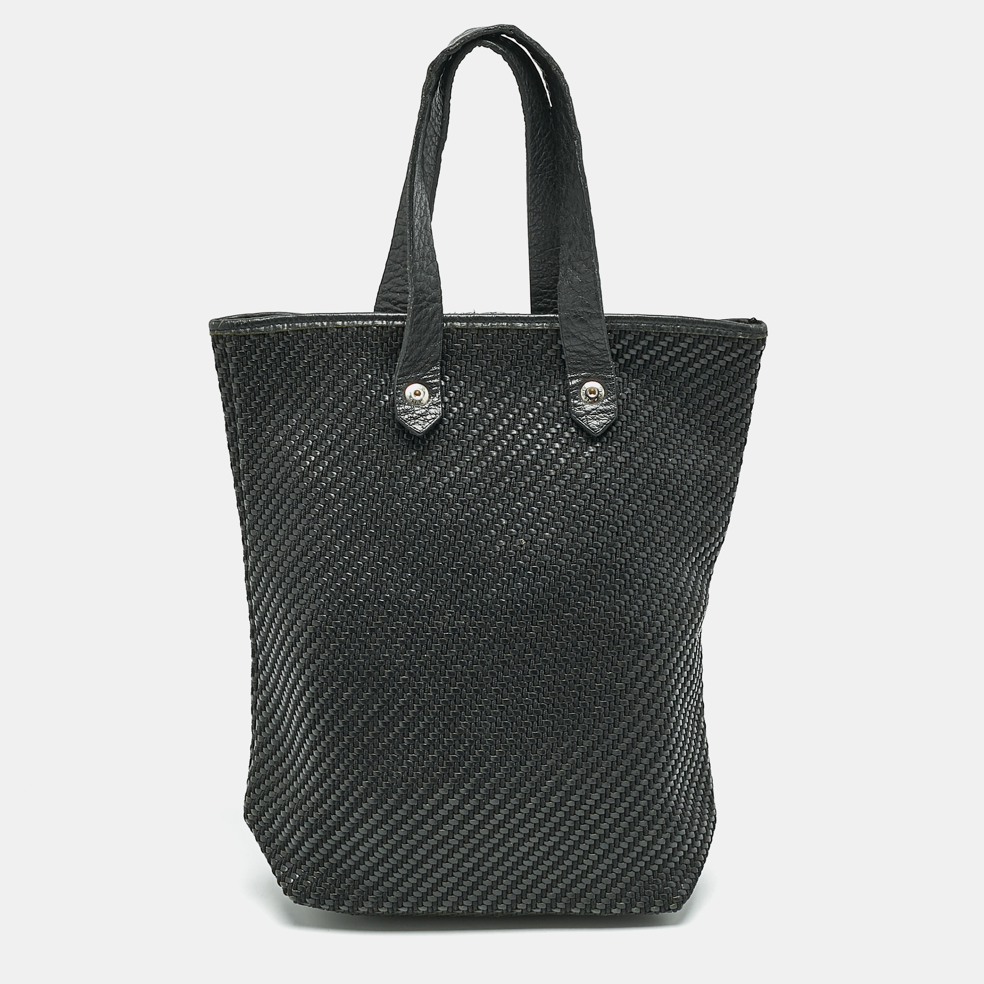 

Hermes Black Woven Leather and Canvas Ahmedabad PM Bag