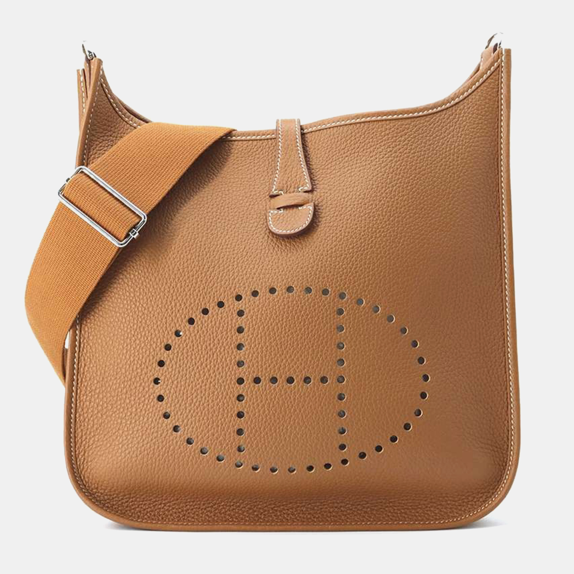 

Hermes Gold Taurillon Clemence Evelyne III PM Shoulder Bag