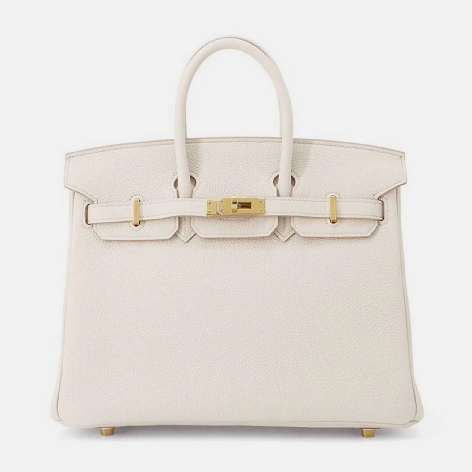 

Hermes Beton Togo Leather Birkin 25 Handbag, White
