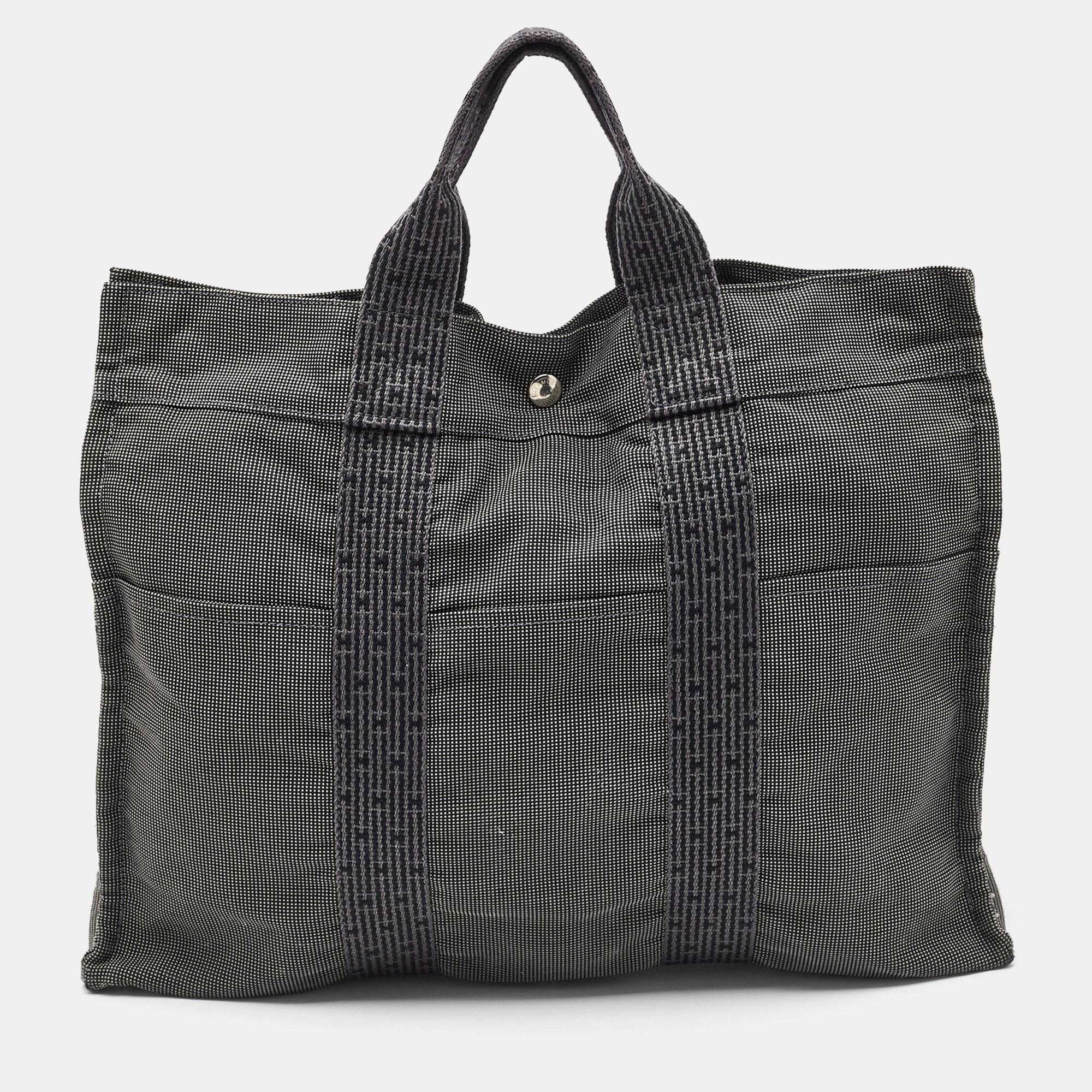 

Hermes Grey Canvas Fourre Tout Tote