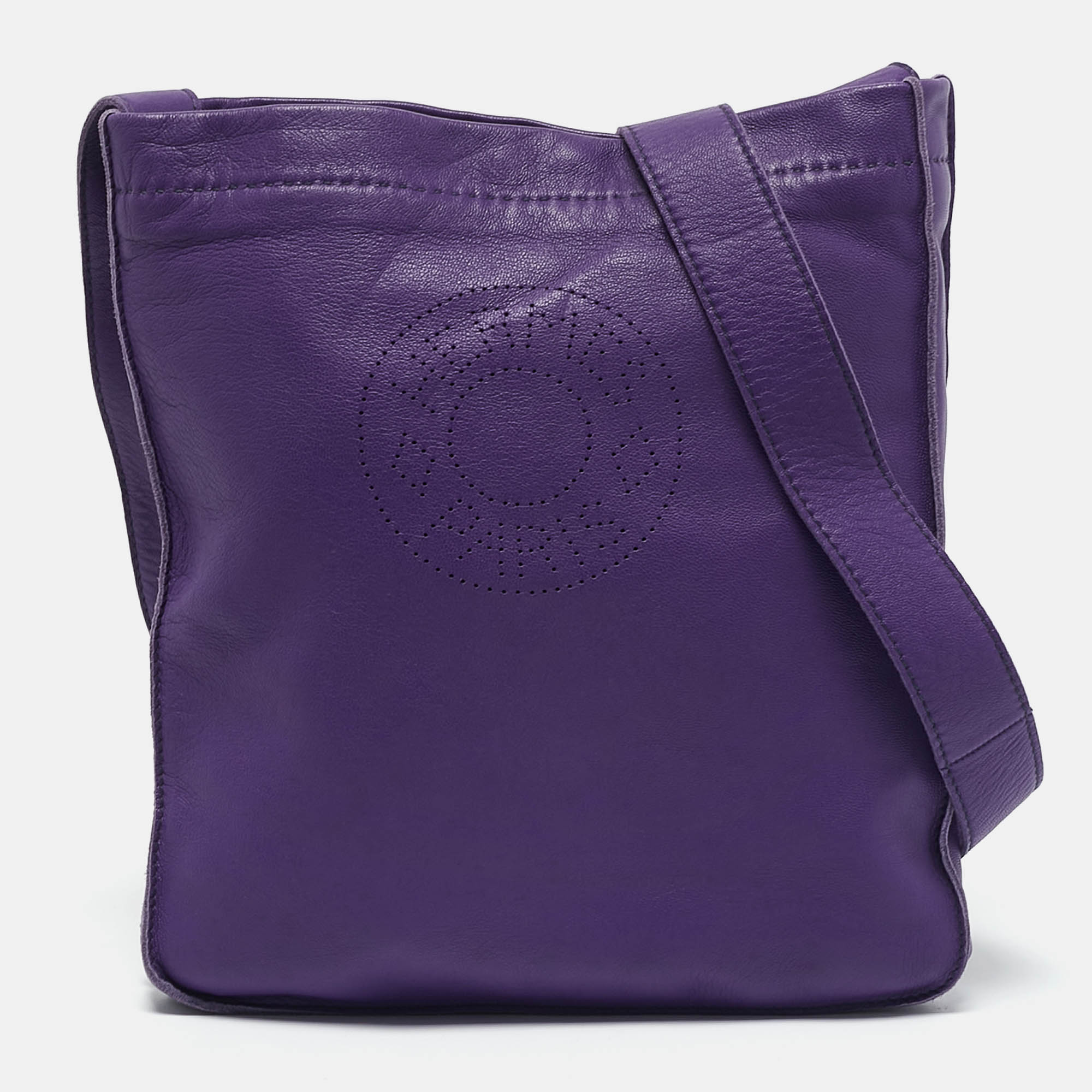 

Hermes Ultraviolet Leather Clou de Selle Bag, Purple
