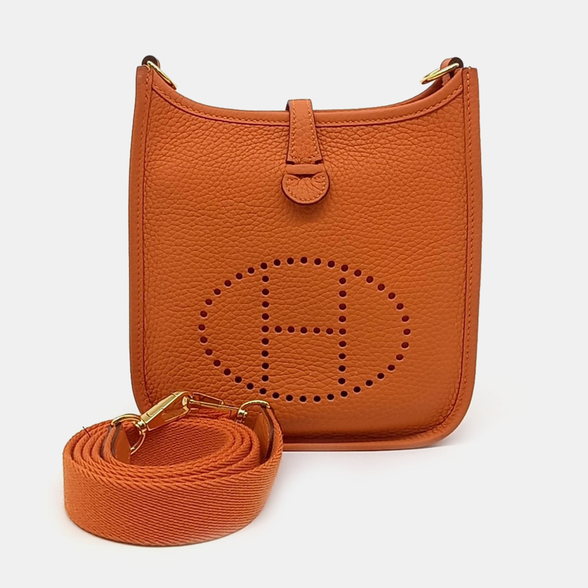 

Hermes Orange Leather Evelyn 16 Bag