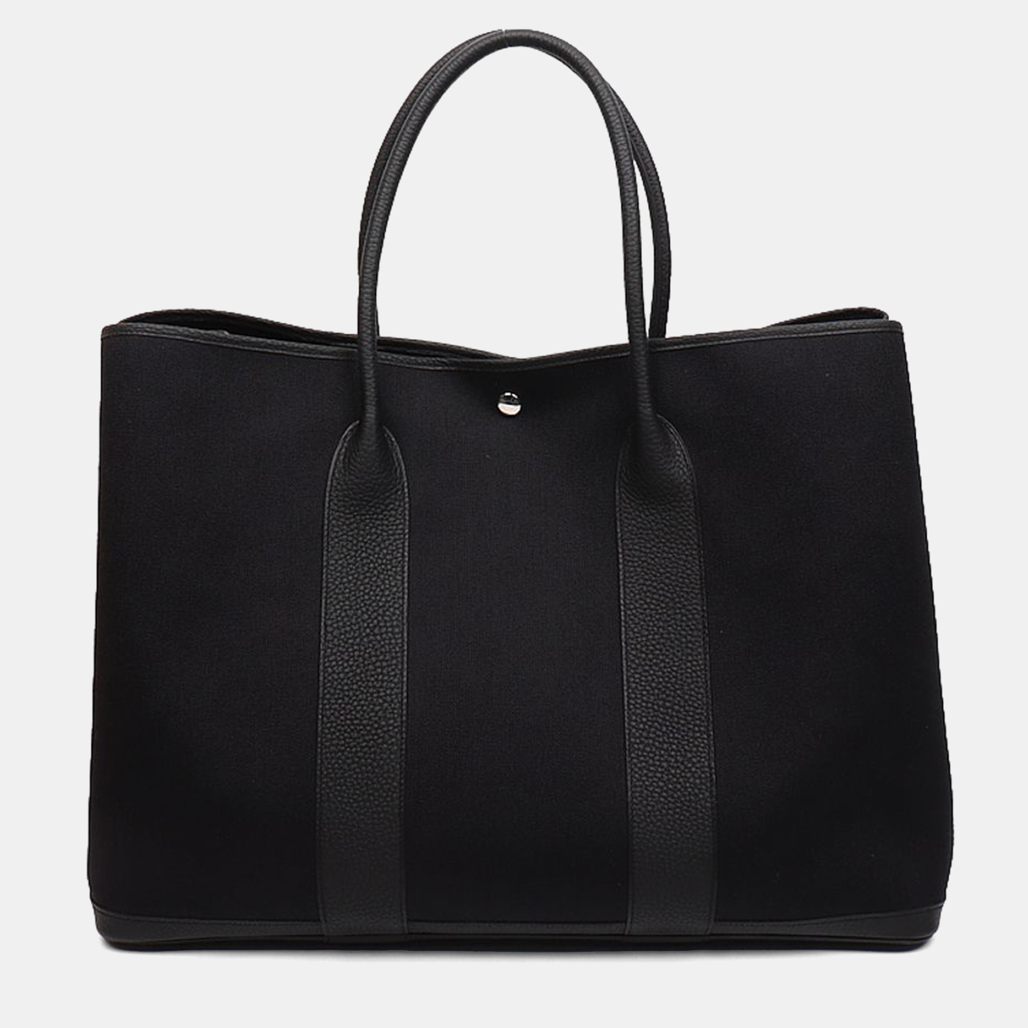 

Hermes Black Leather Garden Party 49 bag