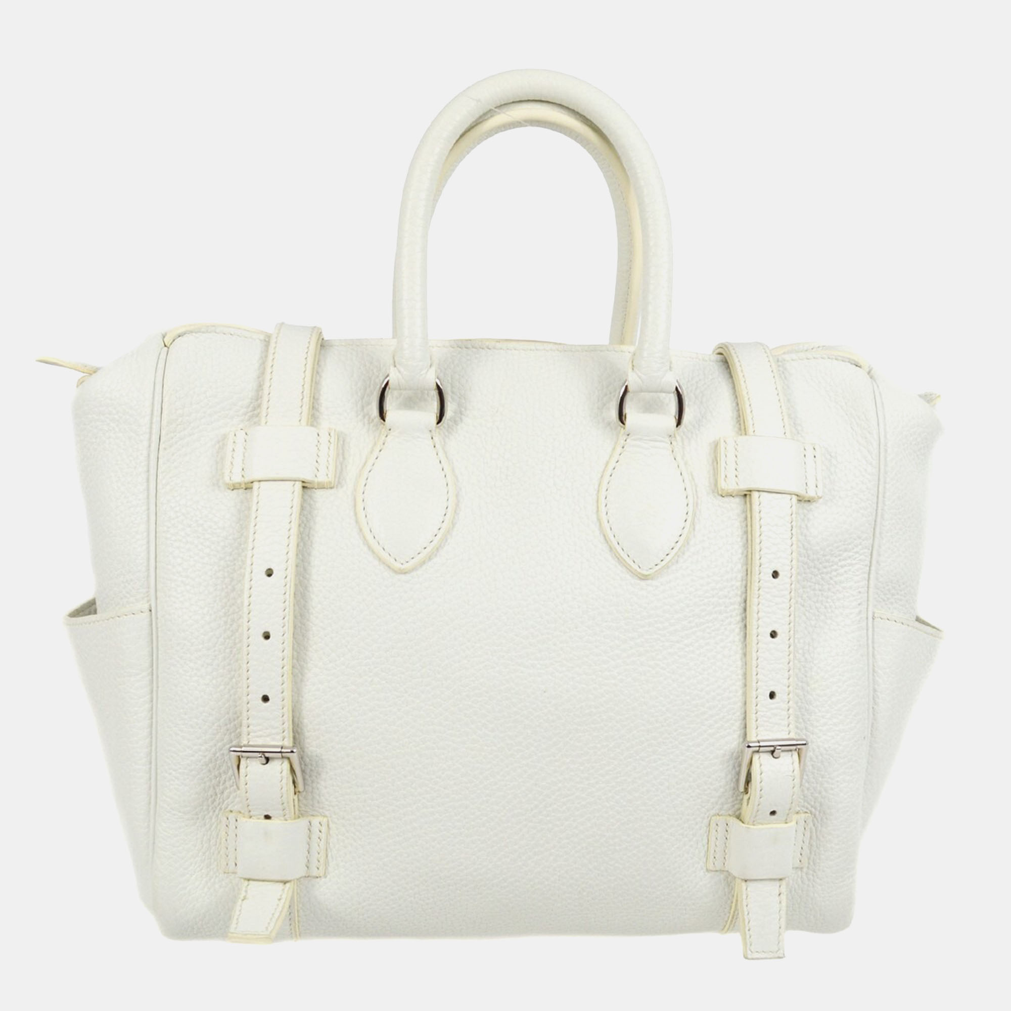 

Hermes White Taurillon Clemence Pursangle 31 Handbag