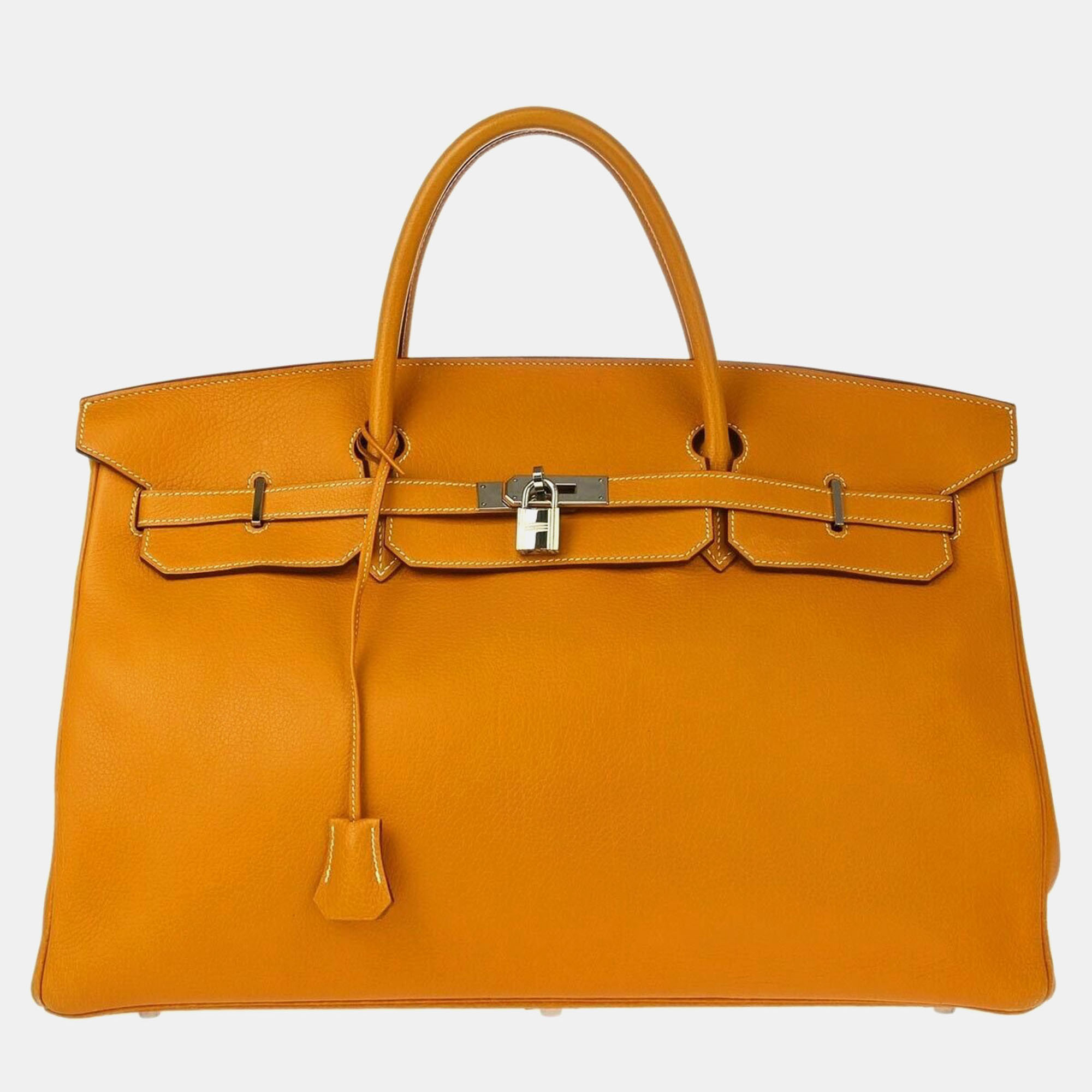 

Hermes Natural Fjord Birkin 45 Handbag, Brown