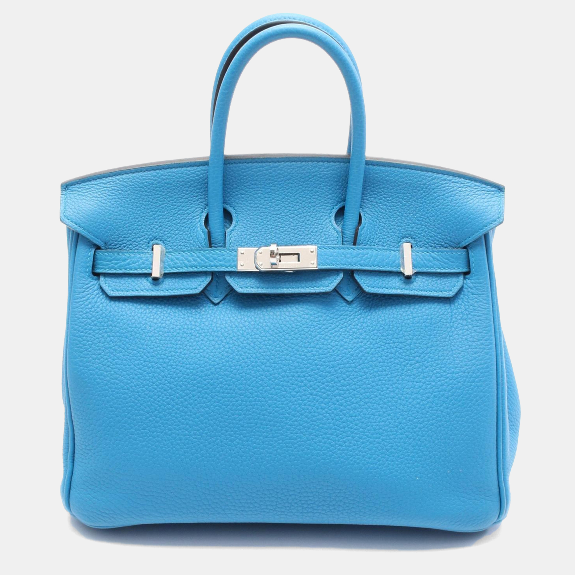 

Hermes Blue Zanzibar Togo Leather Silver Hardware Birkin 25