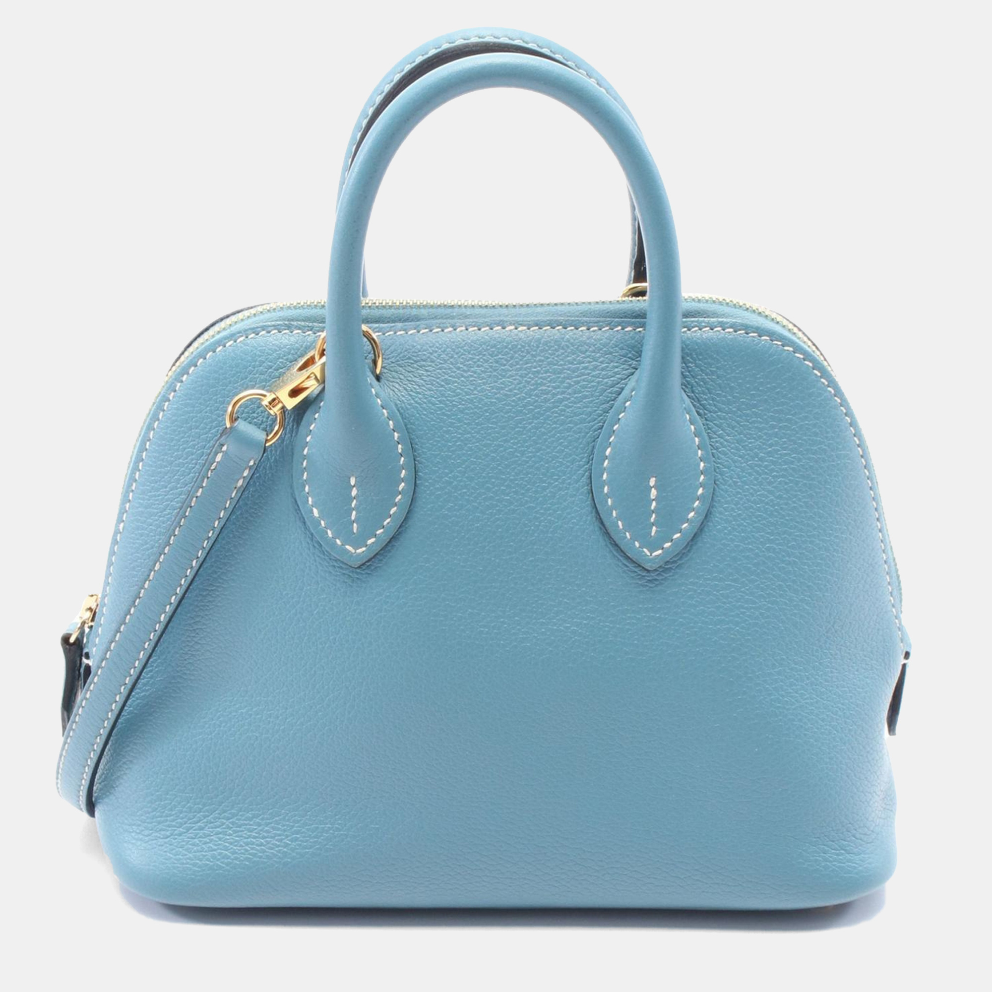 

Hermes Blue Evercolor Leather Bolide 1923 Mini 2Way Handbag