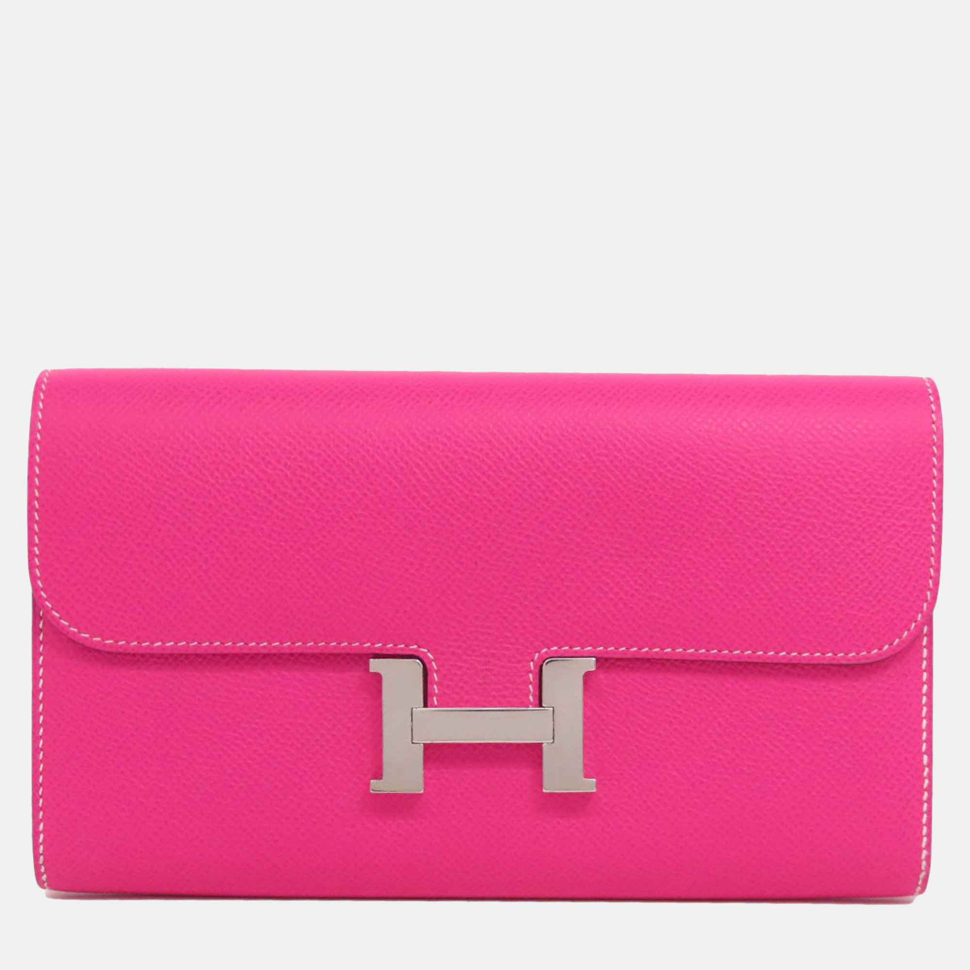 

Hermes Pink Epsom Leather Constance Long Wallet