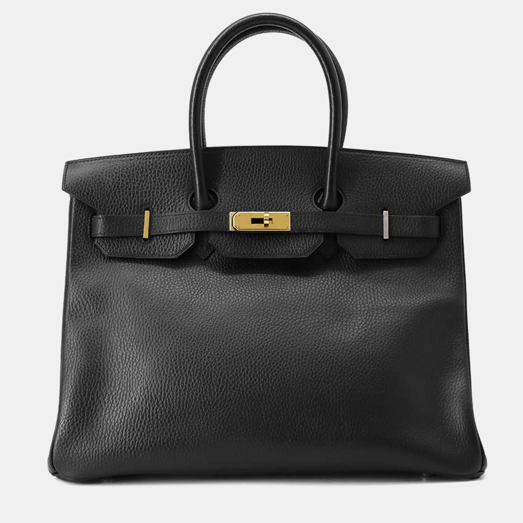 

Hermes Black Leather Ardennes Birkin Size