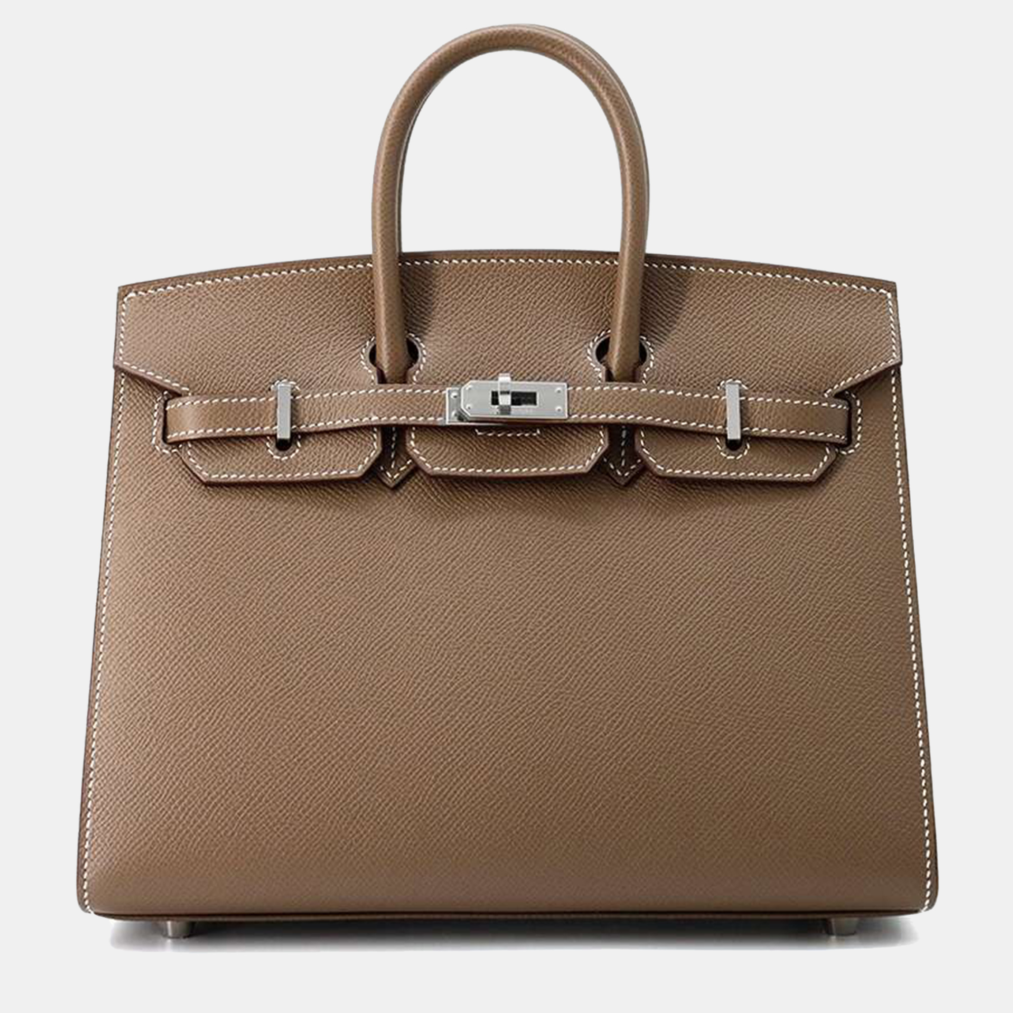 

Hermes Etoupe Epsom Birkin Sellier Size, Brown