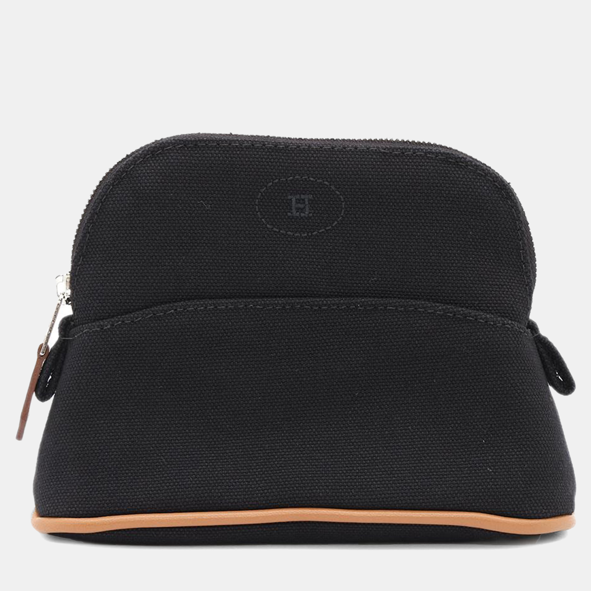 

Hermes Black Cotton Leather Bolide Mini Pouch