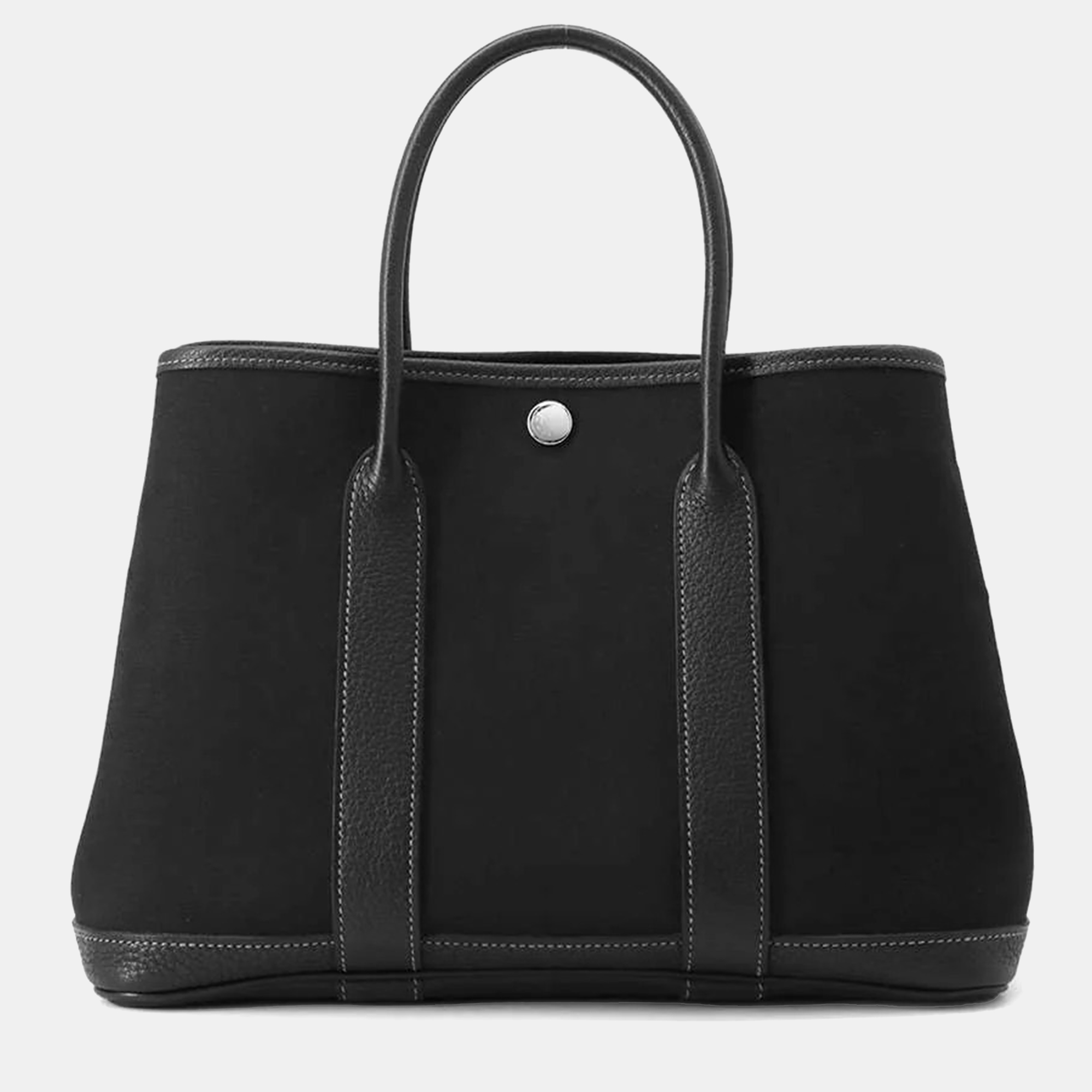 

Hermes Black Toile H Negonda Leather Garden Party TPM