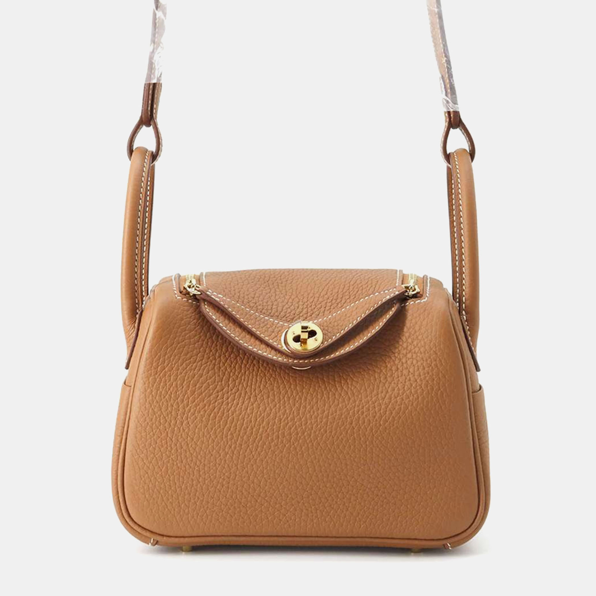 

Hermes Gold Taurillon Clemence Lindy Size Mini