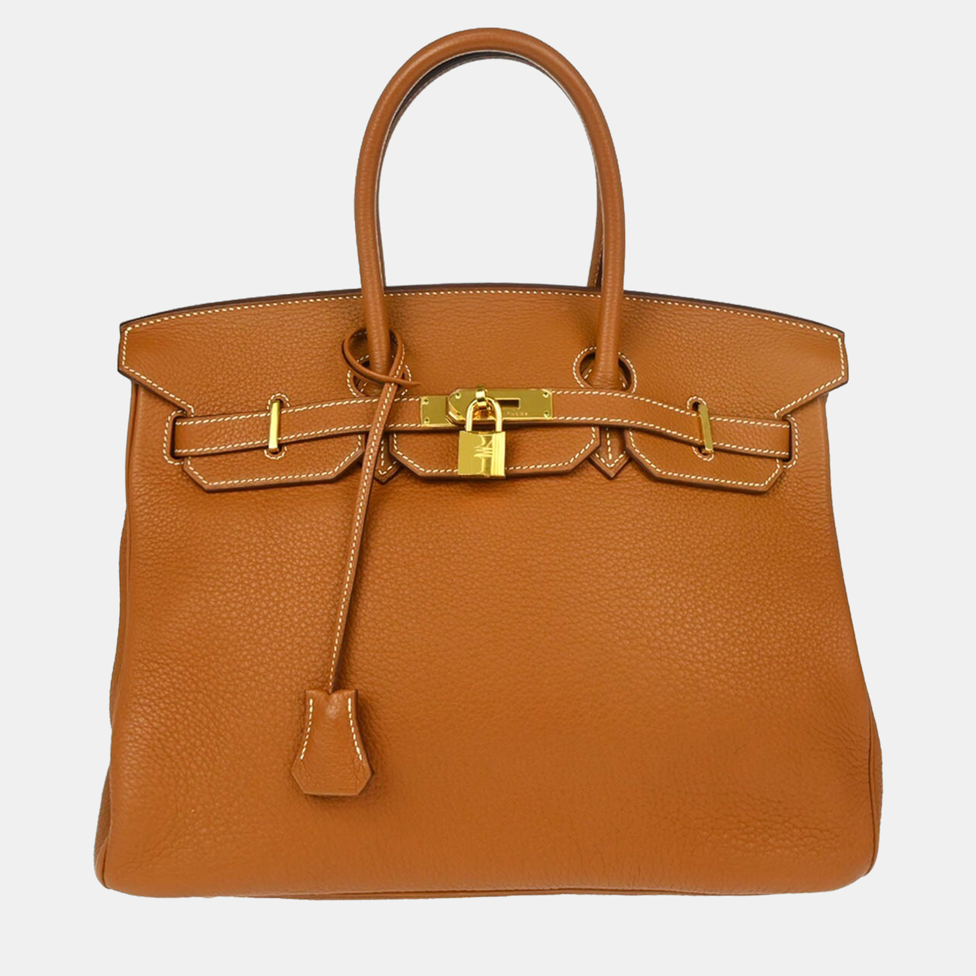 

Hermes Gold Taurillon Clemence Birkin 35 Handbag