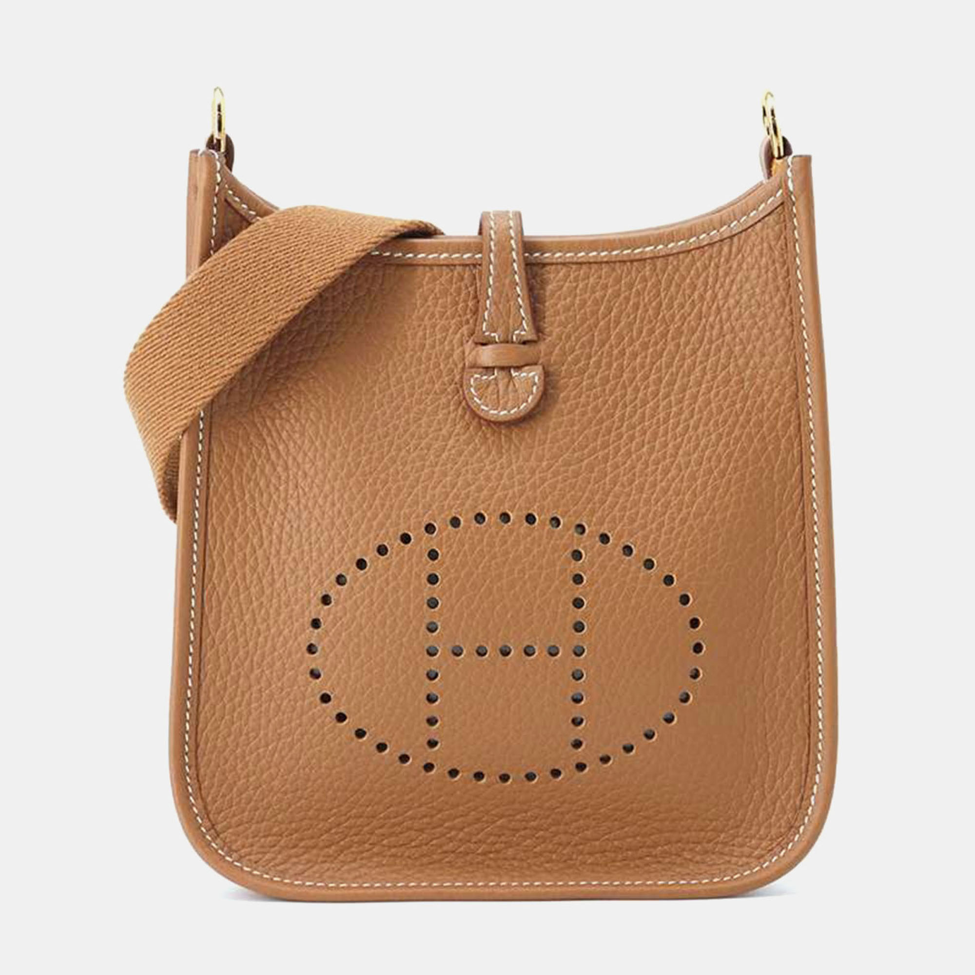 

Hermès Gold Taurillon Clemence Evelyne TPM Shoulder Bag