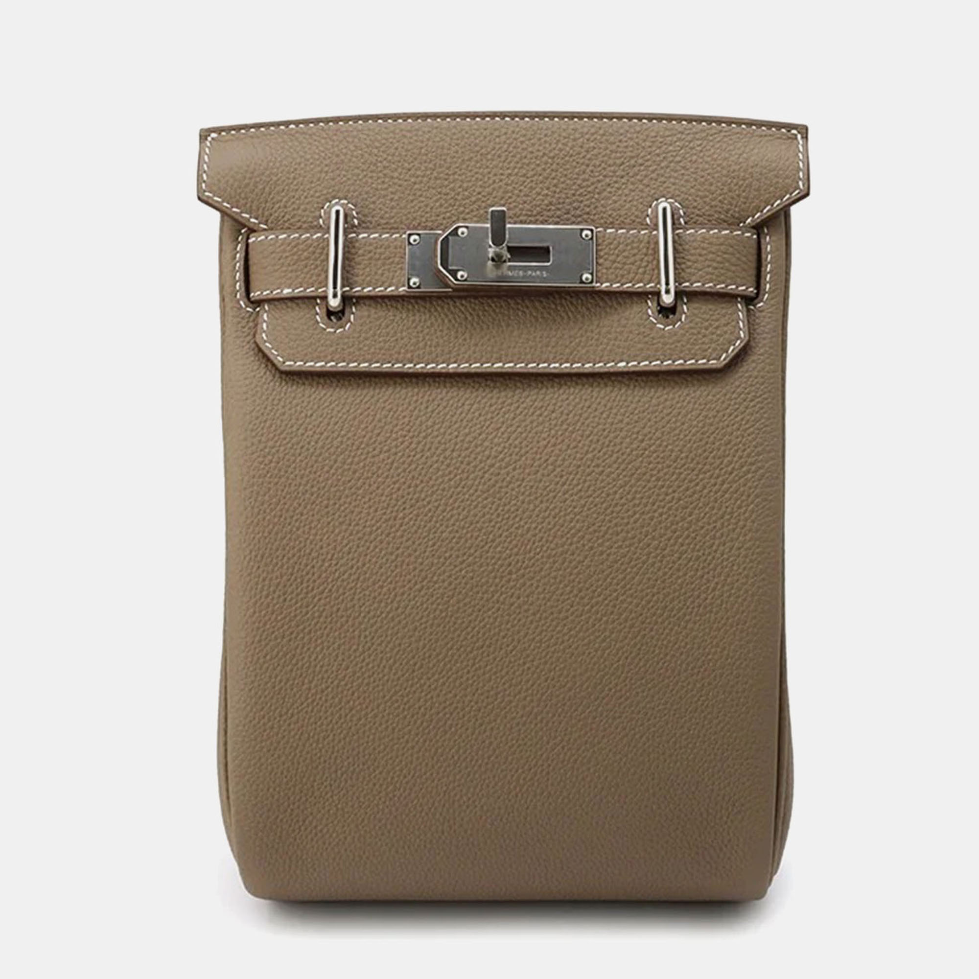 

Hermes Etoupe Togo Leather Kelly Akkad PM, Brown