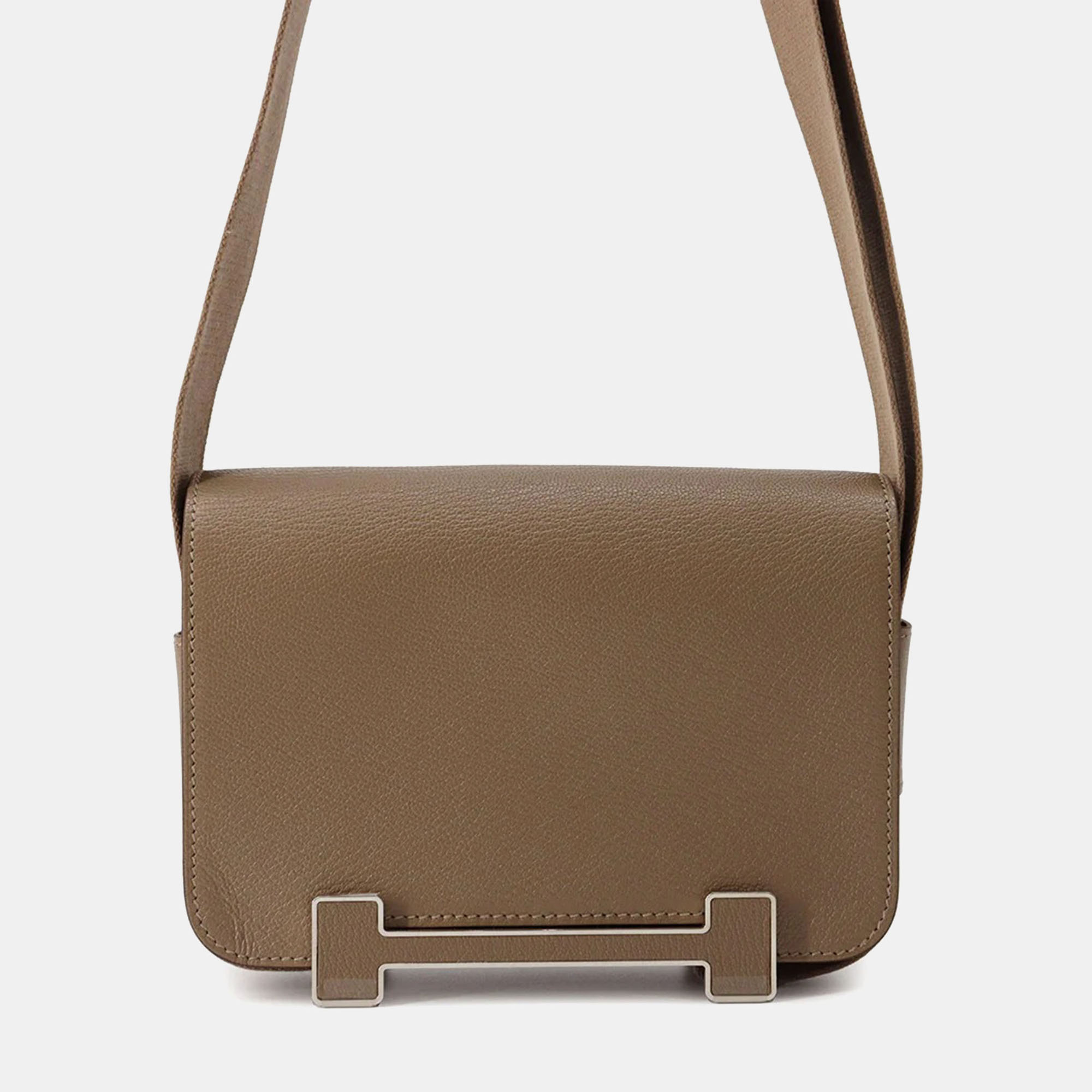 

Hermes Etoupe Chevre Myzore Goatskin Geta, Brown