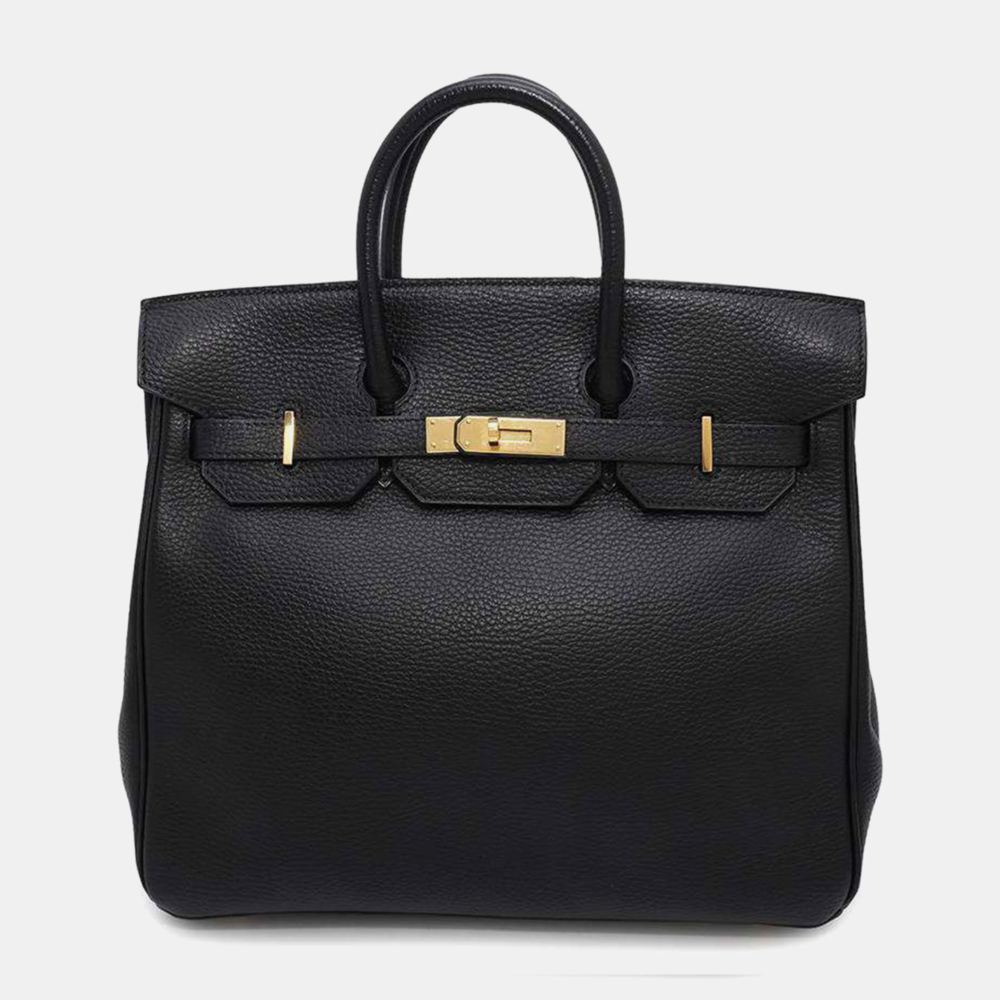 

Hermès Black Ardennes Leather Haut A Courroies 32