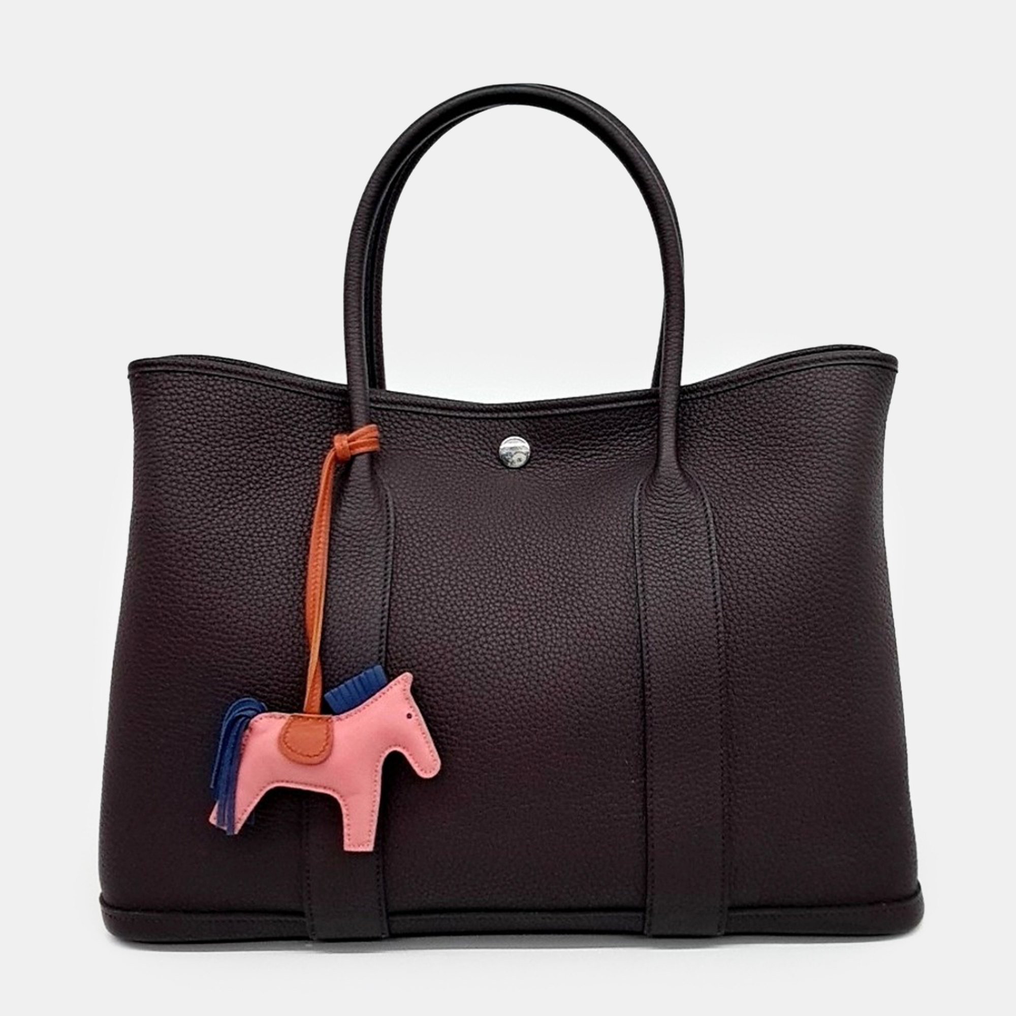 

Hermes Black Leather Garden Party 36