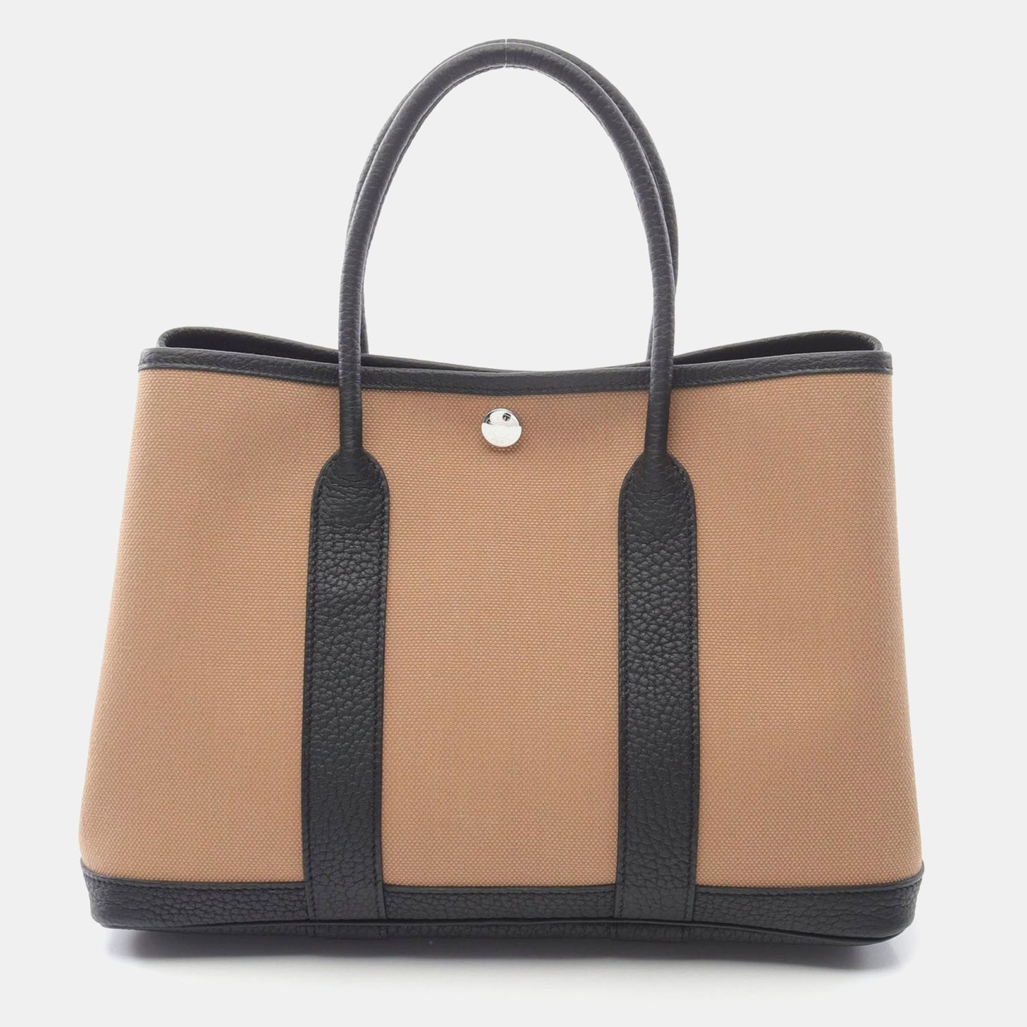 

Hermes Brown/Black Garden Party TPM Tote Bag