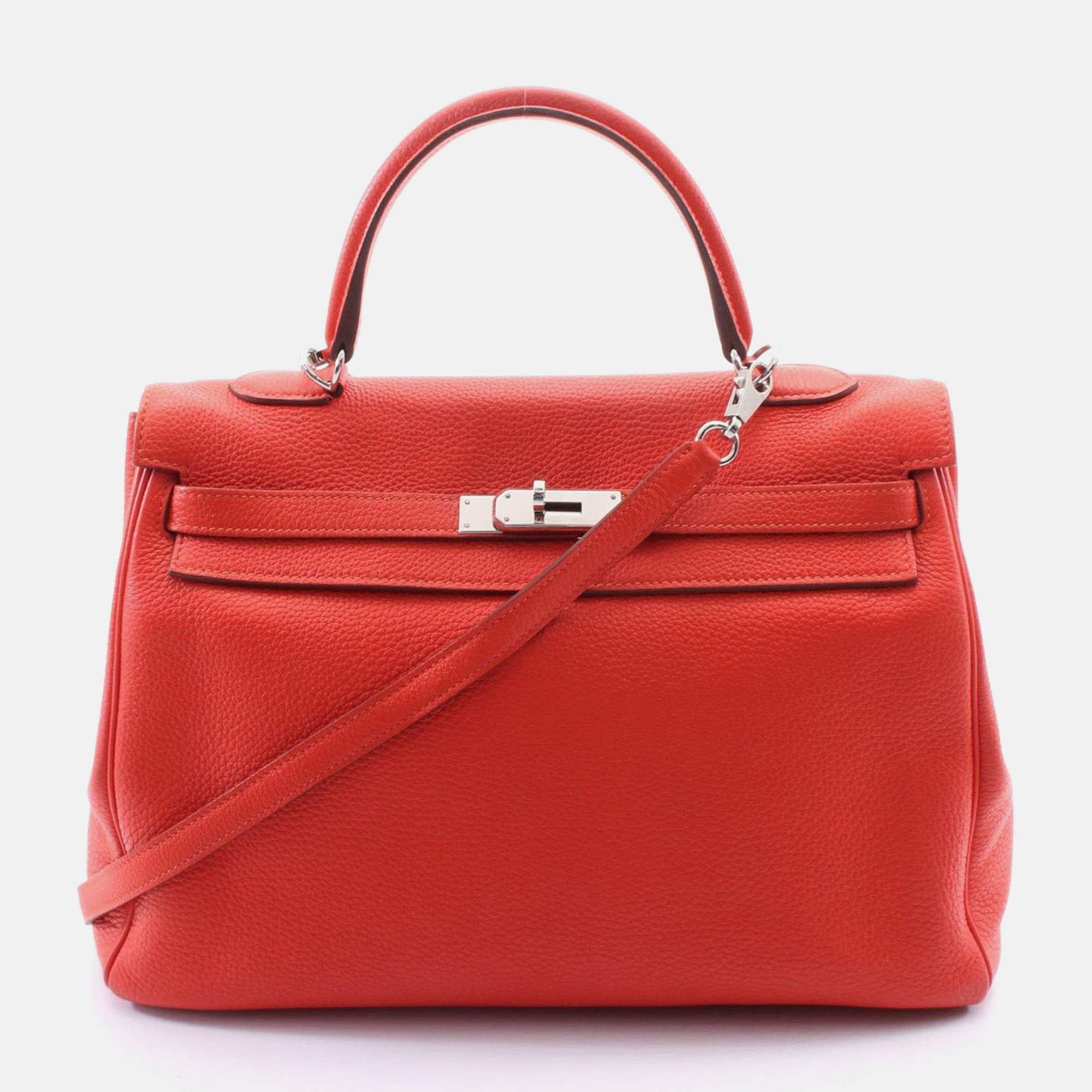 

Hermes Capucine Leather Kelly 35, Orange