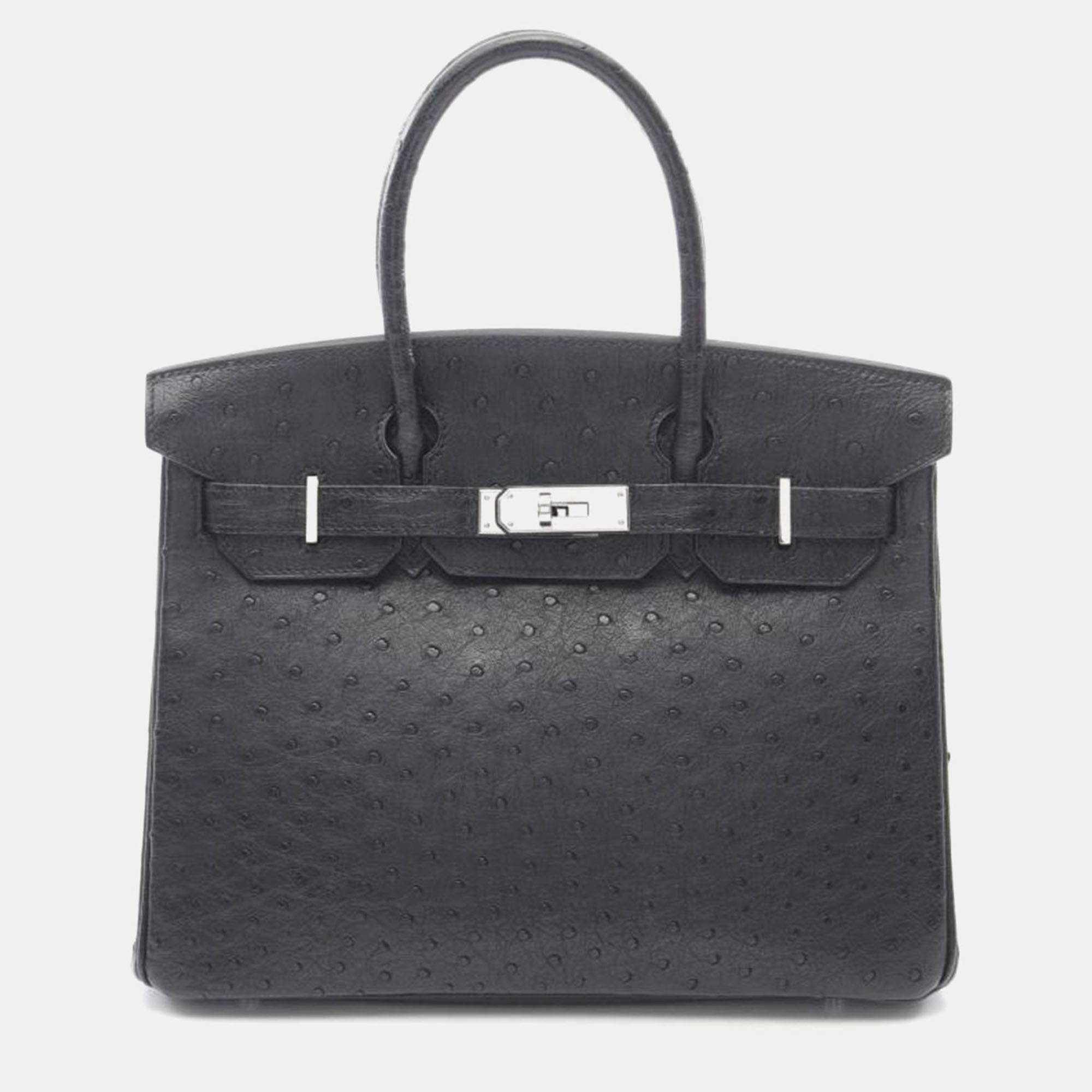 

Hermes Black Ostrich Birkin 30