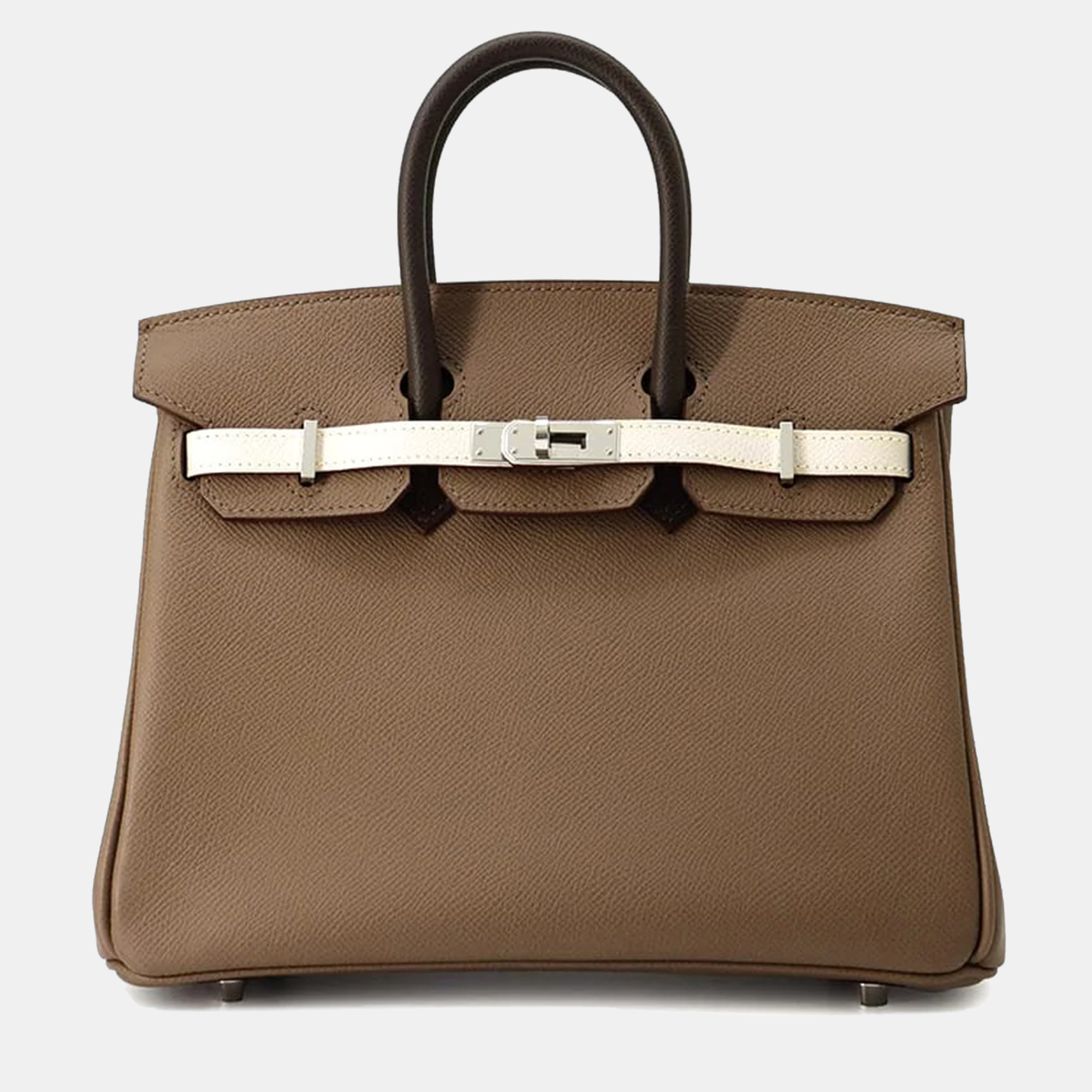 

Hermès Tricolor Etoupe Epsom Birkin 25, Brown