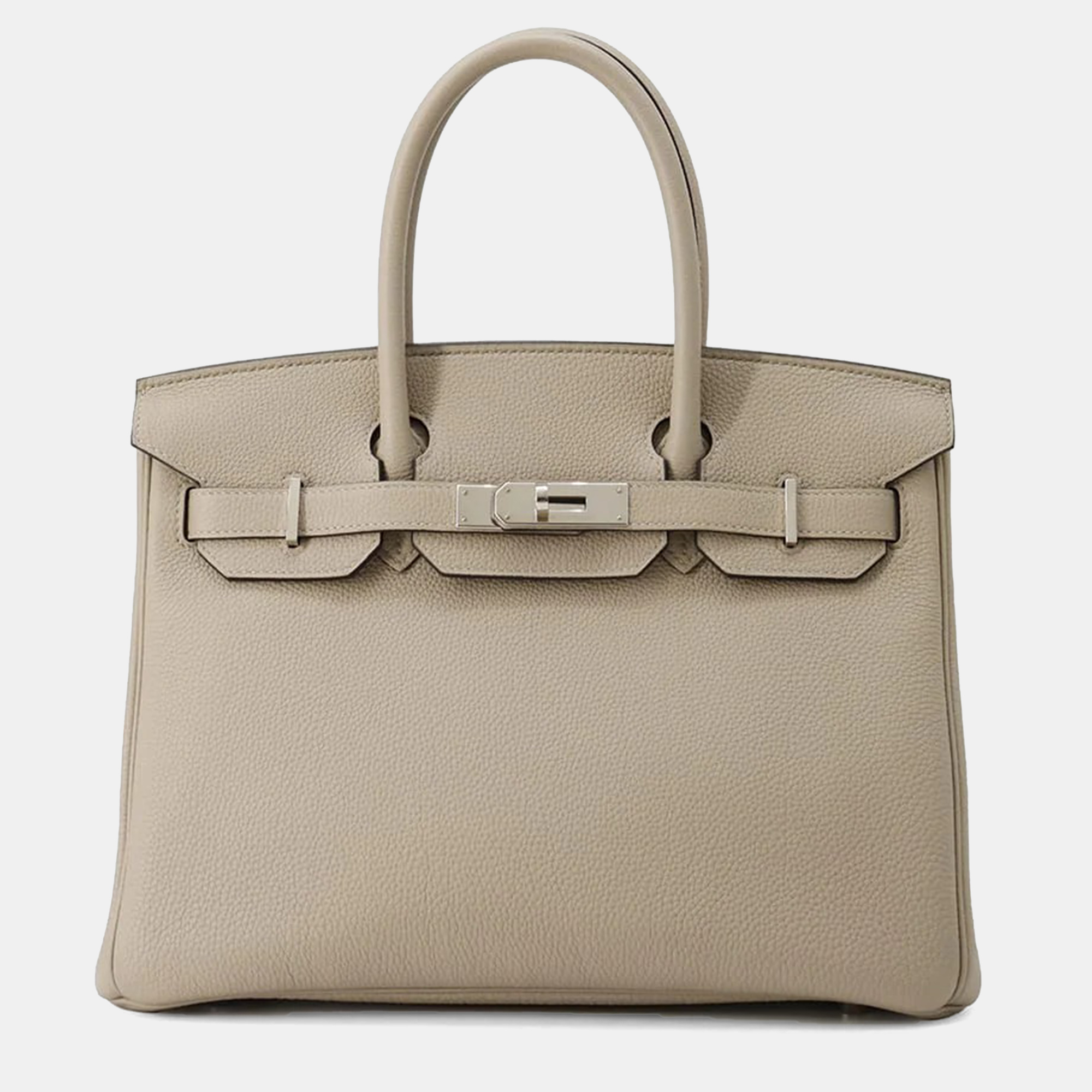 

Hermes Gris Tourterelle Togo Leather Birkin 30, Tan