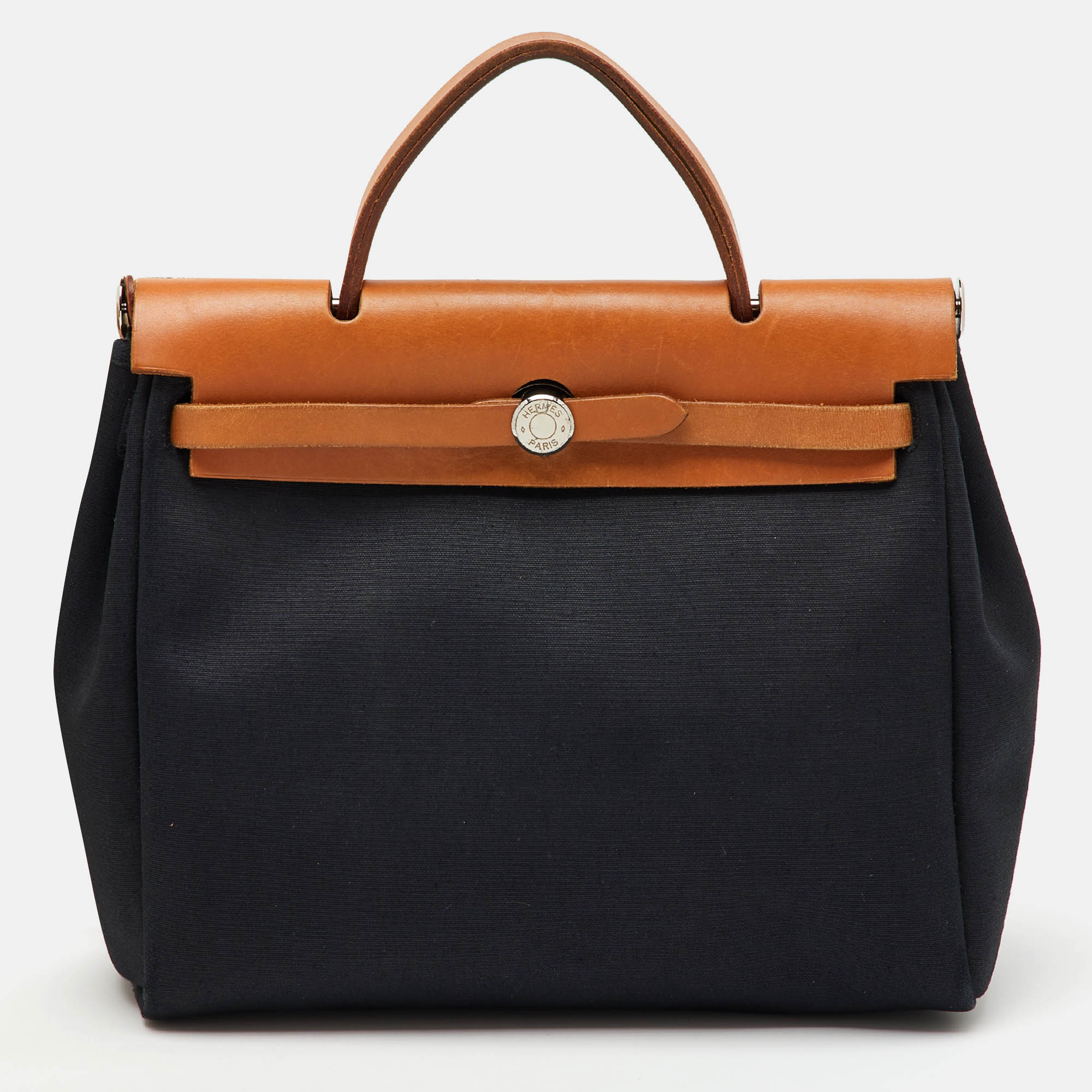 

Hermès Black/Natural Toile and Vache Hunter Herbag 31 Bag