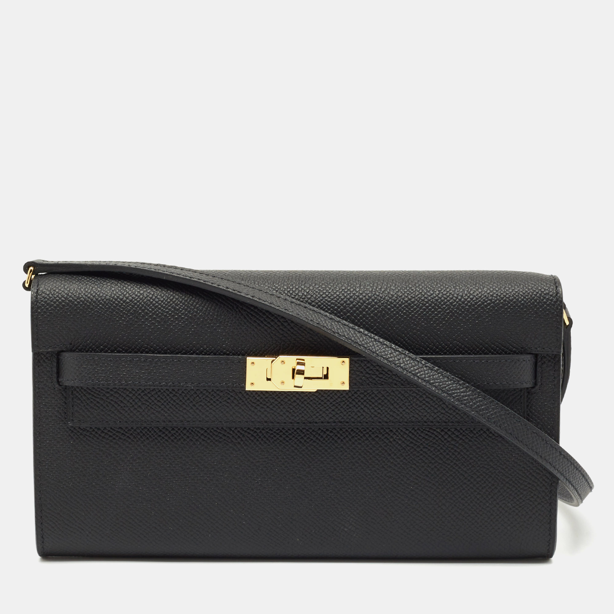 

Hermès Noir Epsom Leather Kelly To Go Wallet, Black