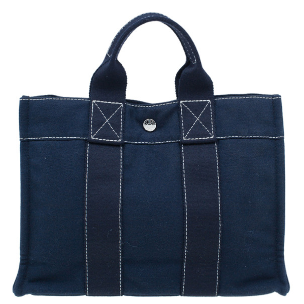 Pre Owned Hermes Navy Blue Herline Tote PM