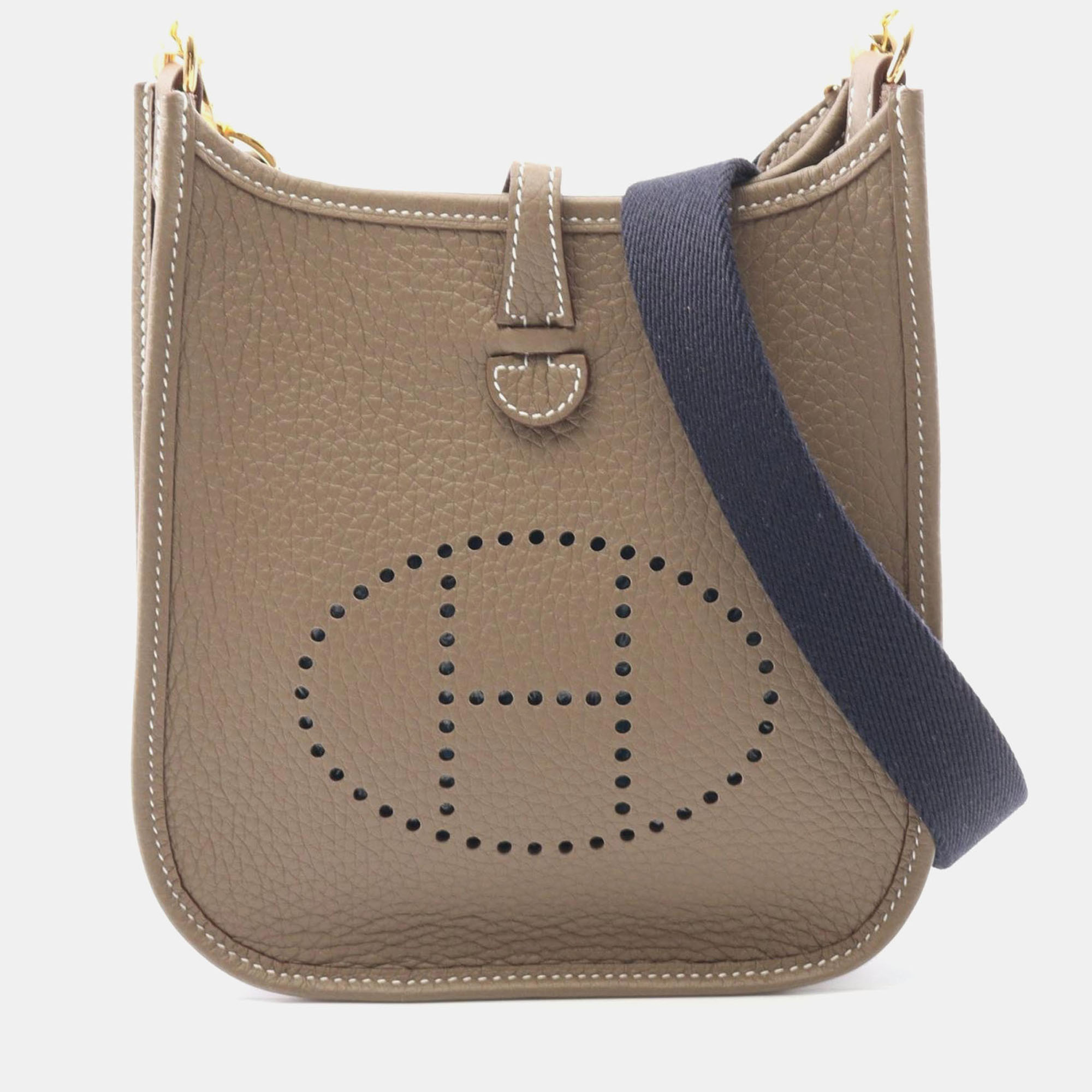 

Hermes Evelyne TPM Amazon Etoupe K Taurillon Clemence Shoulder Bag, Brown